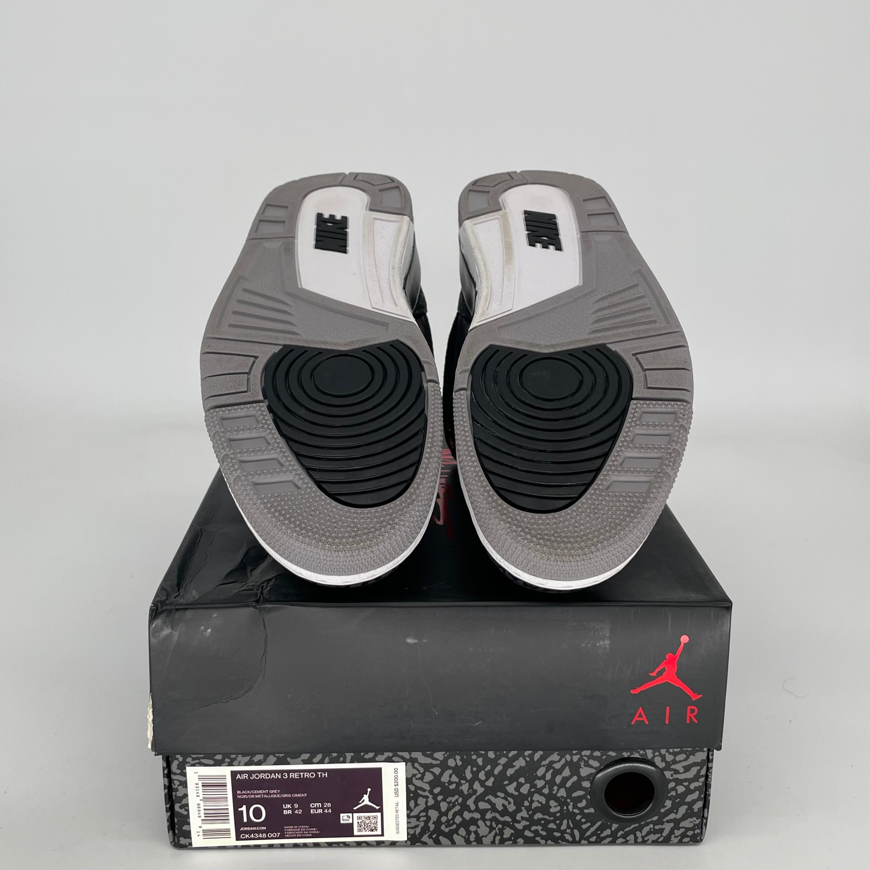 Original Air Jordan 3 Tinker Black Cement Gold Men's Basketball Shoes Size 10 - CK4348-007 for Sneaker Collectors & Streetwear Fashion