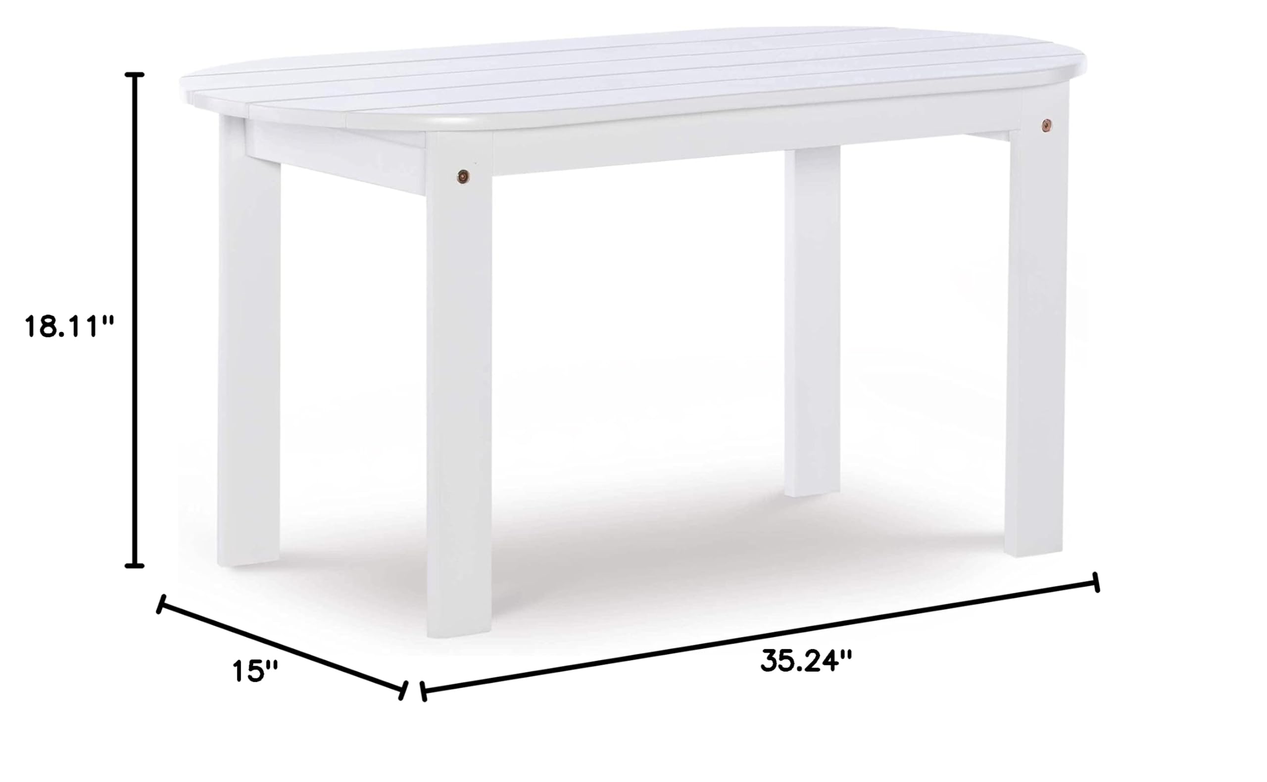 Linon Gavil White Adirondack Coffee Table - Outdoor Patio Furniture for Garden, Deck, and Poolside Relaxation