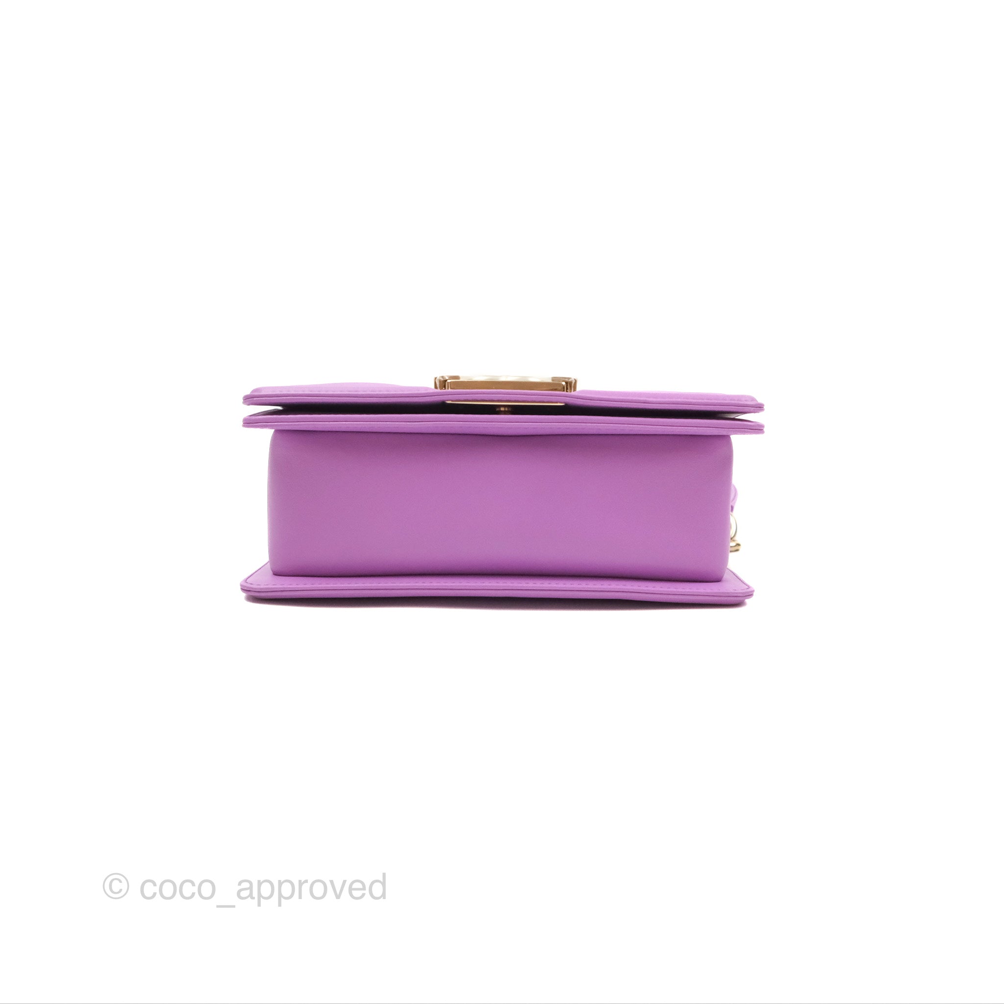 Chanel Chevron Small Boy Bag in Purple Calfskin with Gold Hardware - Luxury Crossbody Purse for Women, Perfect for Evening Events & Date Nights