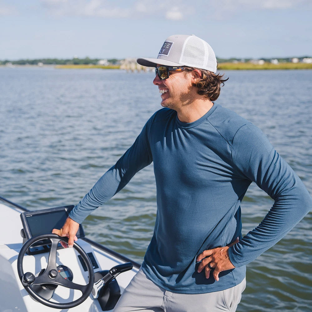 Free Fly Bamboo Midweight Men's Long Sleeve Shirt - Eco-Friendly Moisture-Wicking Performance Top for Hiking, Travel & Outdoor Activities