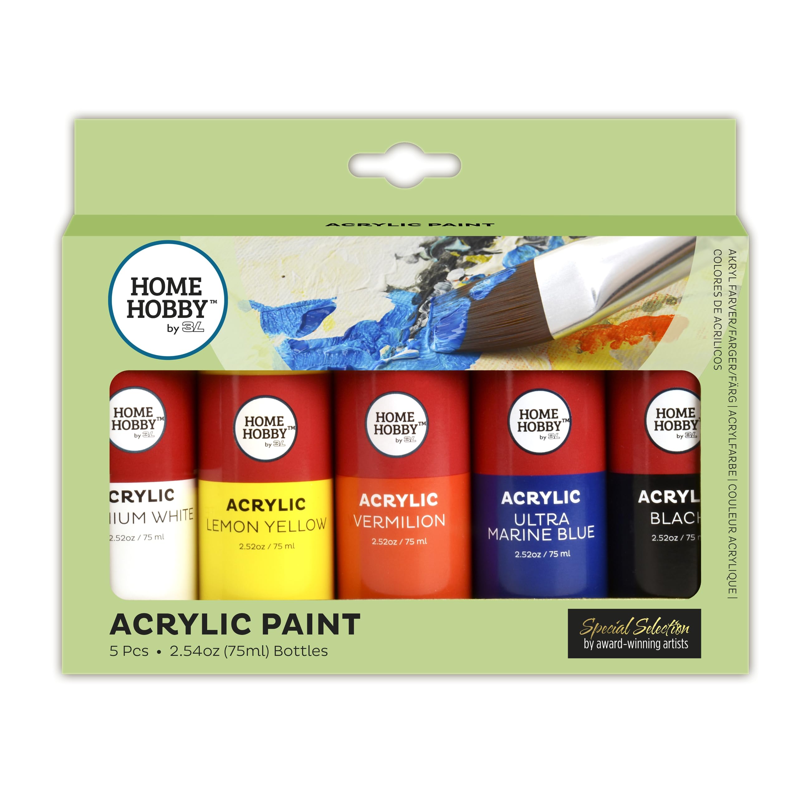 Premium 75ml Acrylic Paint Set for Artists & Crafters - Vibrant Colors for Canvas Painting, DIY Crafts & Home Decor Projects