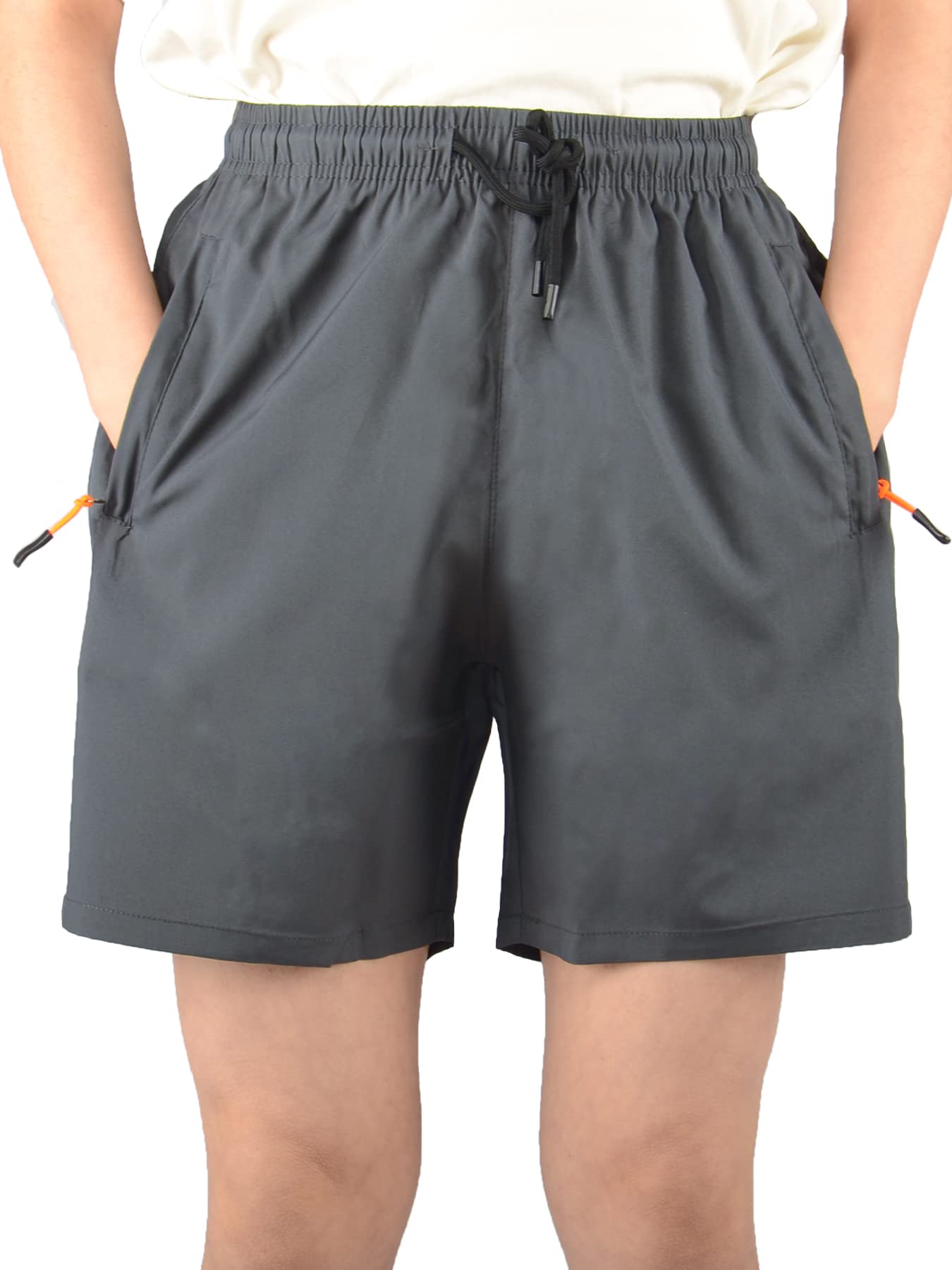 Boys' Loose Fit Athletic Shorts with Zipper Pockets - Quick Dry Running Shorts for Sports & Outdoor Activities - Perfect for Basketball, Soccer, Gym Workouts and Summer Camp