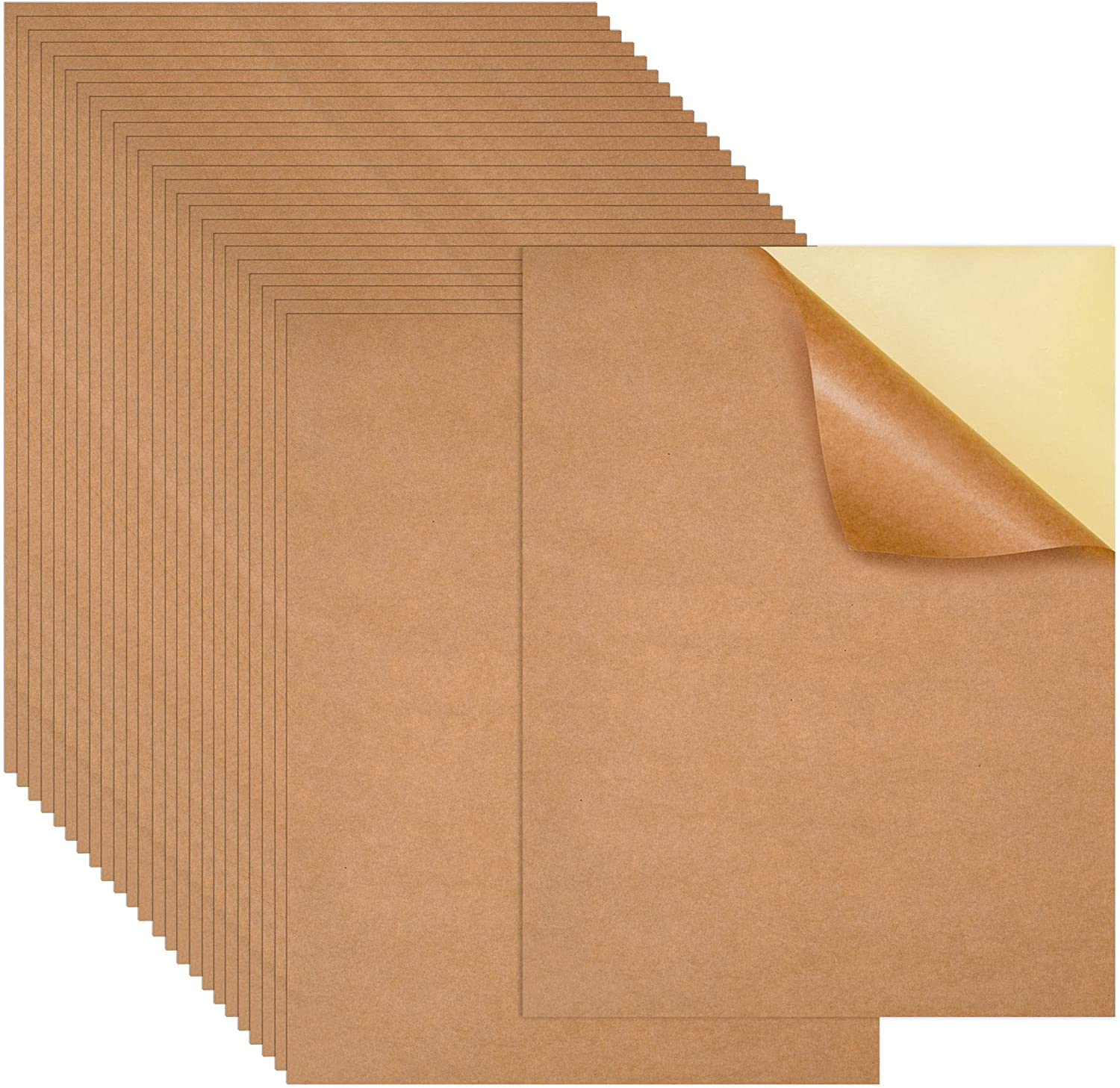 100 Sheets Printable Kraft Sticker Paper - 8.5