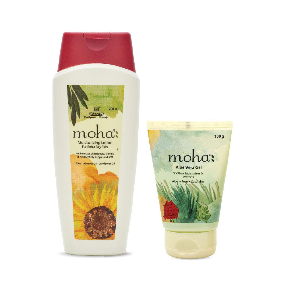 Moisturizing Lotion for Face & Body - 200ml Hydrating Cream with Free 100ml Aloe Vera Gel - Combo Pack for Dry Skin Care - Perfect for Daily Moisturizing & After Sun Care