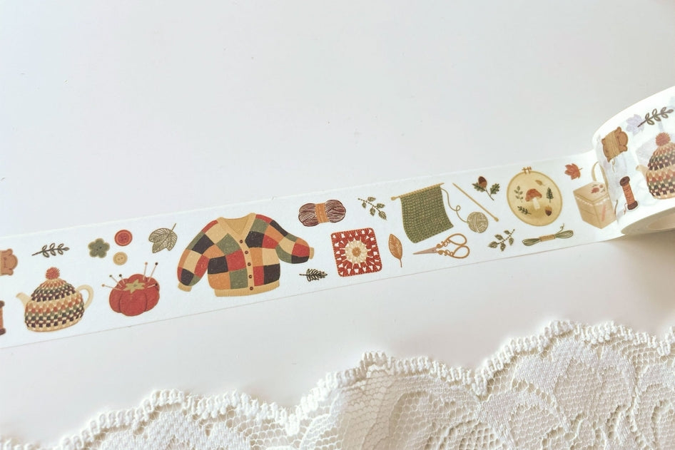 Autumn Crafts Washi Tape - Decorative Japanese Paper Tape for Scrapbooking, Journaling, DIY Projects & Fall Home Decor