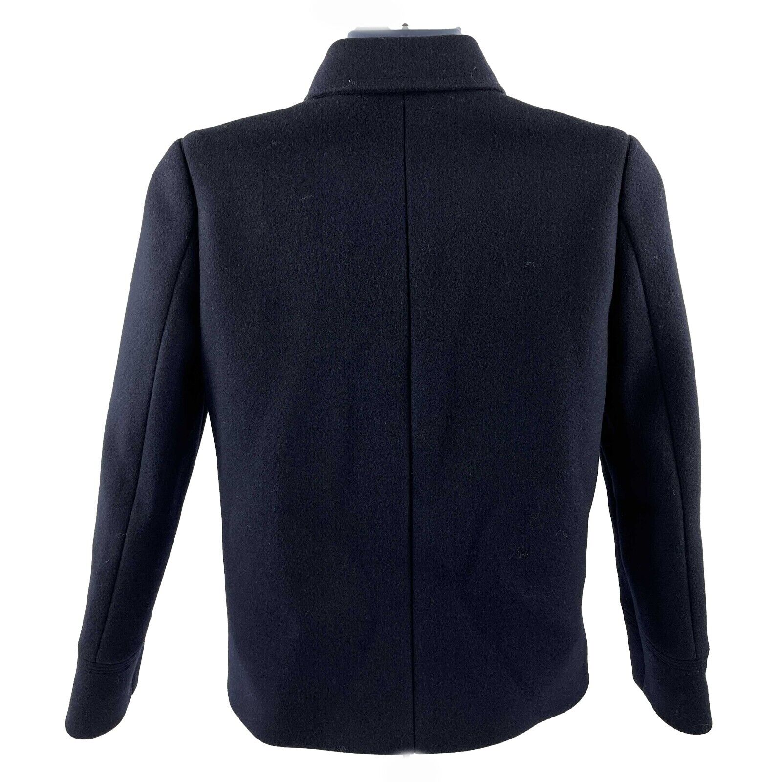 Christian Dior Pristine Solid Button Wool Peacoat Coat - Navy Blue, Size 36 (US 4) - Classic Women's Outerwear for Fall & Winter Fashion, Office & Formal Occasions