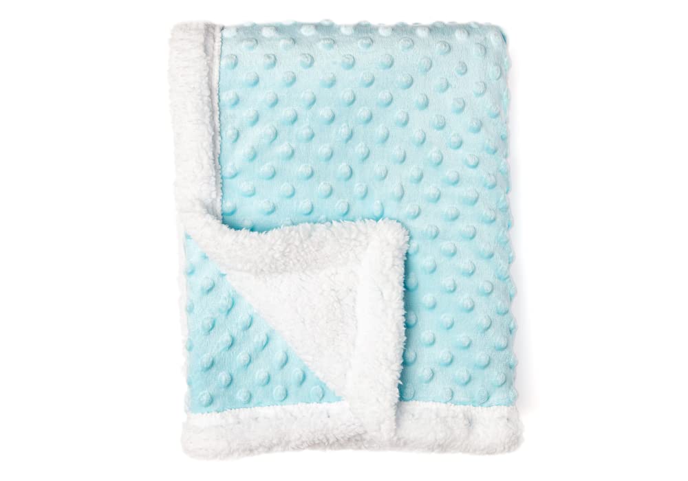 Baby Boy Gift Basket - Blue Bear, Sherpa Blanket, 3-Piece Snack Containers & 5-Piece Layette Set | Newborn Baby Shower Gift, First Birthday Present & Welcome Home Gift for Boys