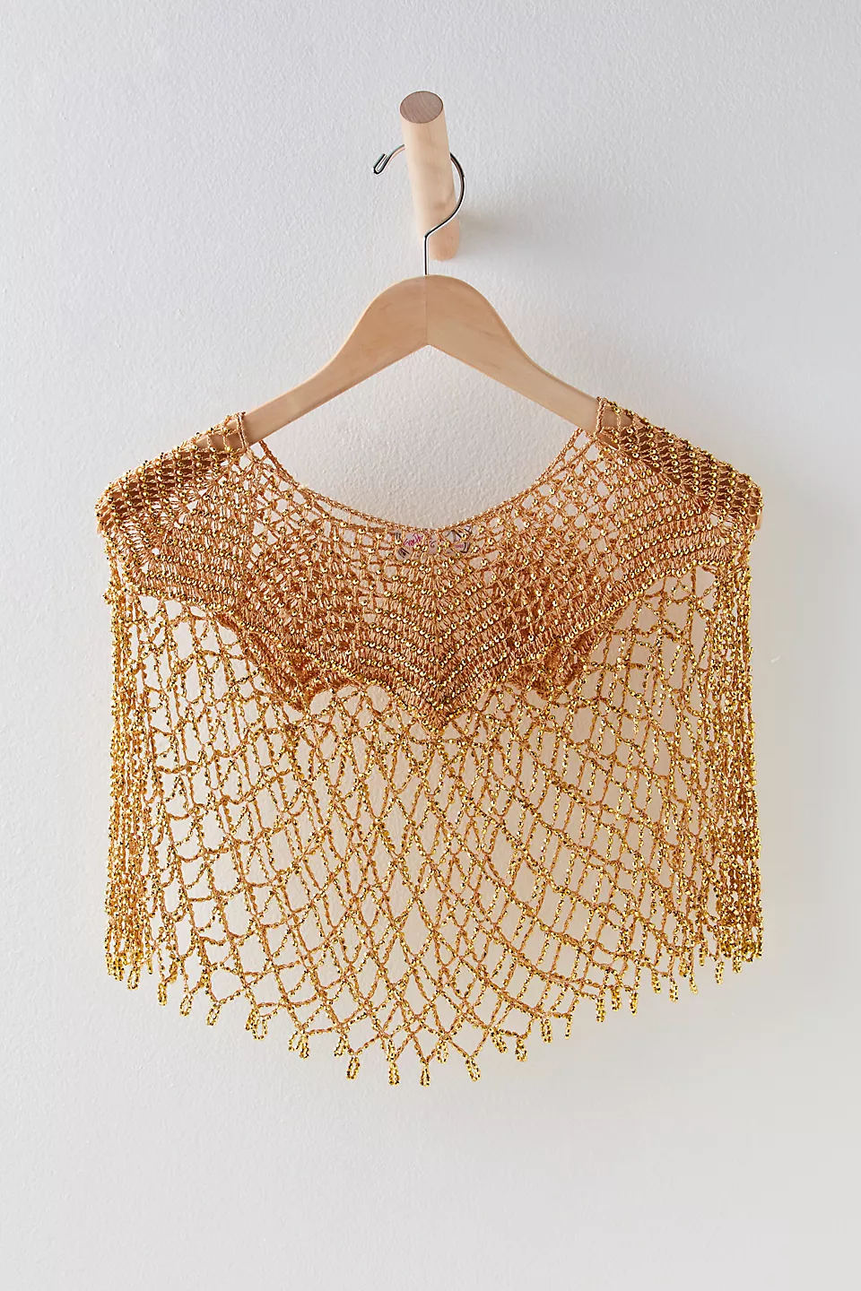 Elegant Gold Beaded Capelet Shawl for Women - Perfect for Weddings, Parties & Evening Events
