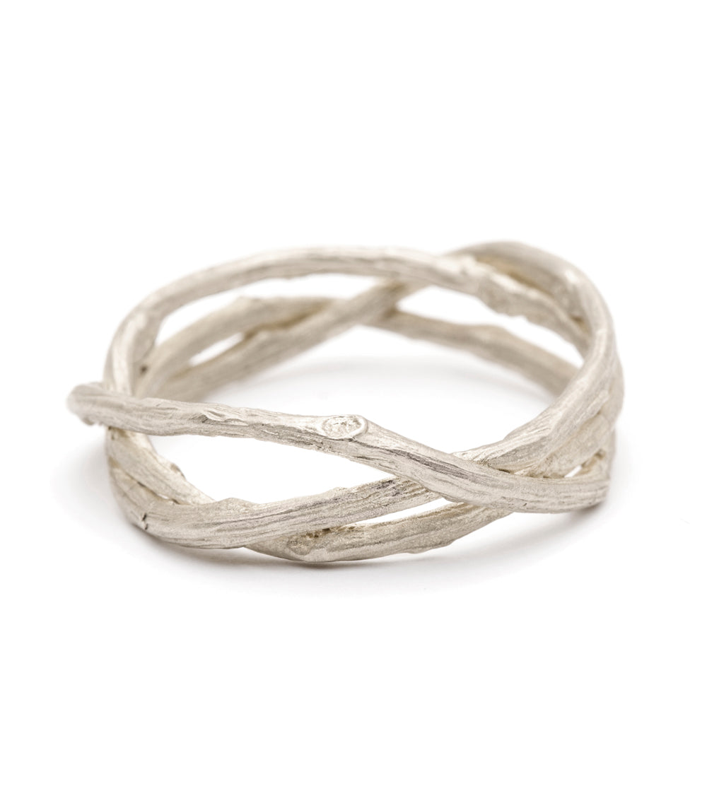 14K Gold Woven Branches Men's Wedding Band - Elegant & Durable Ring for Engagement, Anniversary & Special Occasions