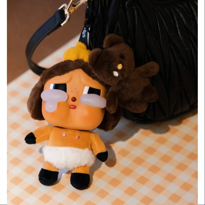 Crybaby Crying Again Series Vinyl Face Plush Secret Baby Brown (1/144 Scale) - Kawaii Anime Collectible for Display, Gift & Home Decoration