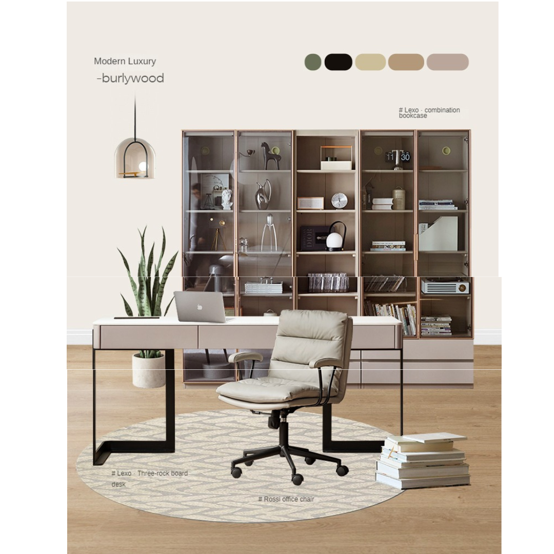 Premium Organic Leather Ergonomic Office Chair with Adjustable Height - Perfect for Home & Workspace Comfort