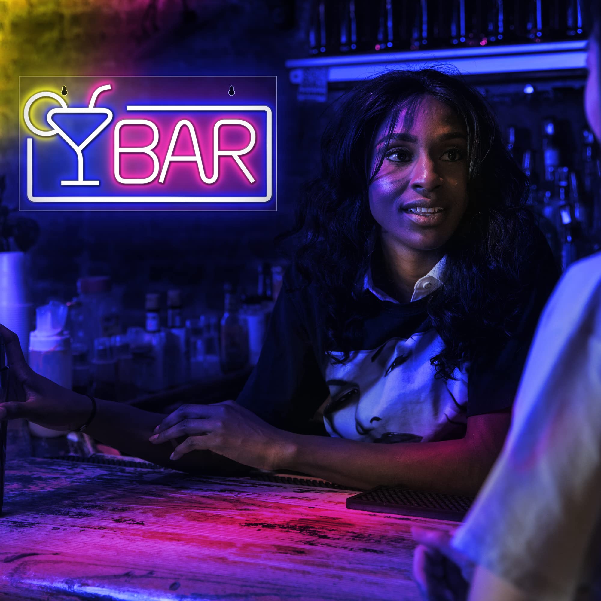 Lumoonosity Premium Acrylic LED Neon Bar Signs - 16.5x8.7 Inch Cocktail Glass Wall Decor for Home Bars, Pubs & Parties - Durable Business Neon Lights for Restaurants, Nightclubs & Man Caves (Perfect for Birthday Decorations & Themed Events)