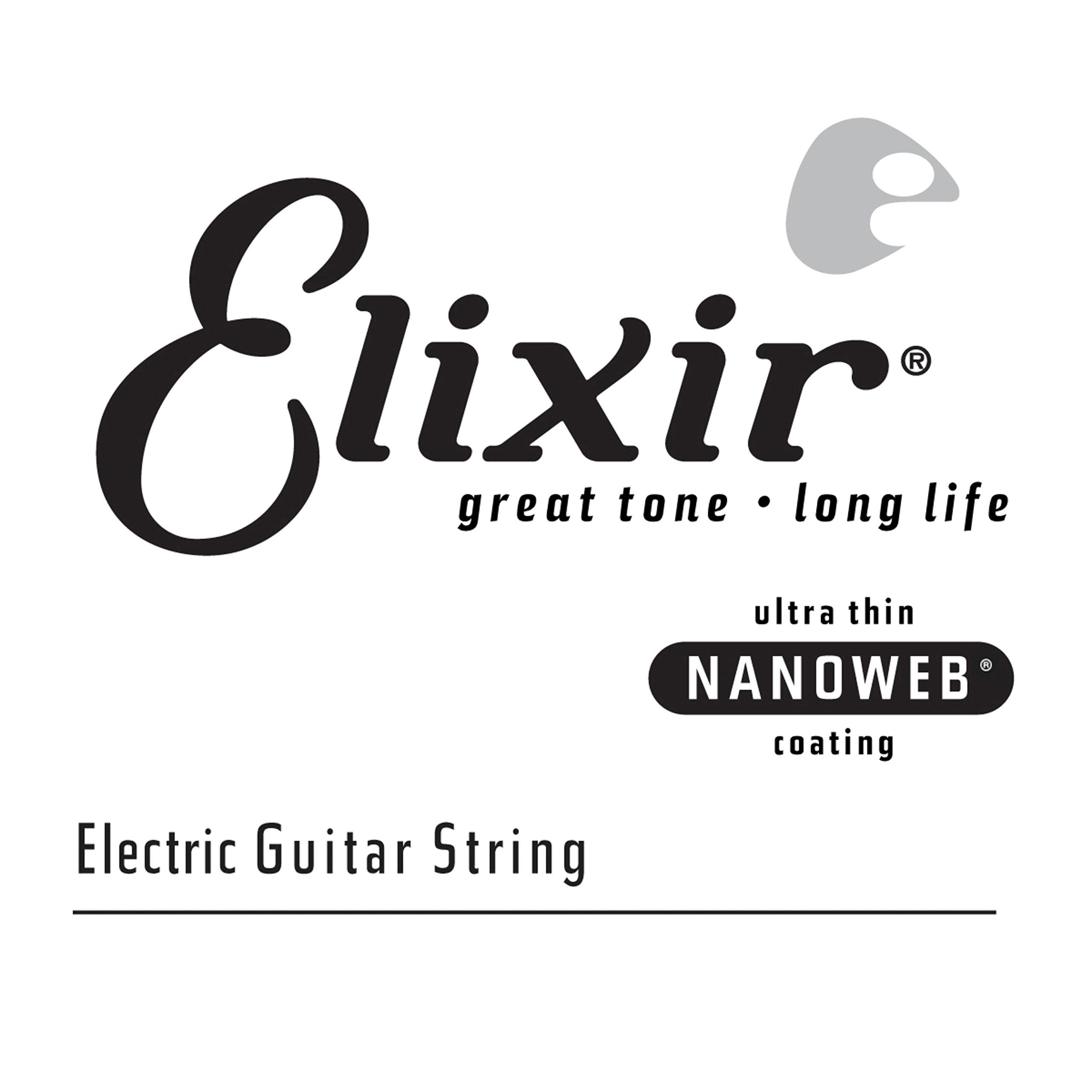 Elixir Strings NANOWEB Coated Electric Guitar Single String .038 Gauge - High Performance & Long-Lasting for Rock, Blues & Studio Recording