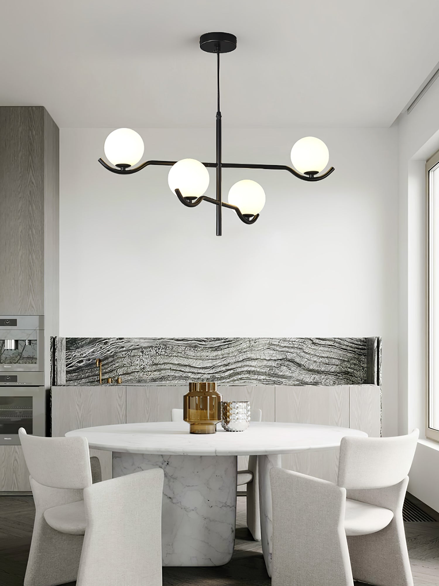 Elegant Doris Crystal Chandelier - Modern Ceiling Light Fixture for Dining Room, Living Room & Bedroom | Perfect for Home Decor & Wedding Events