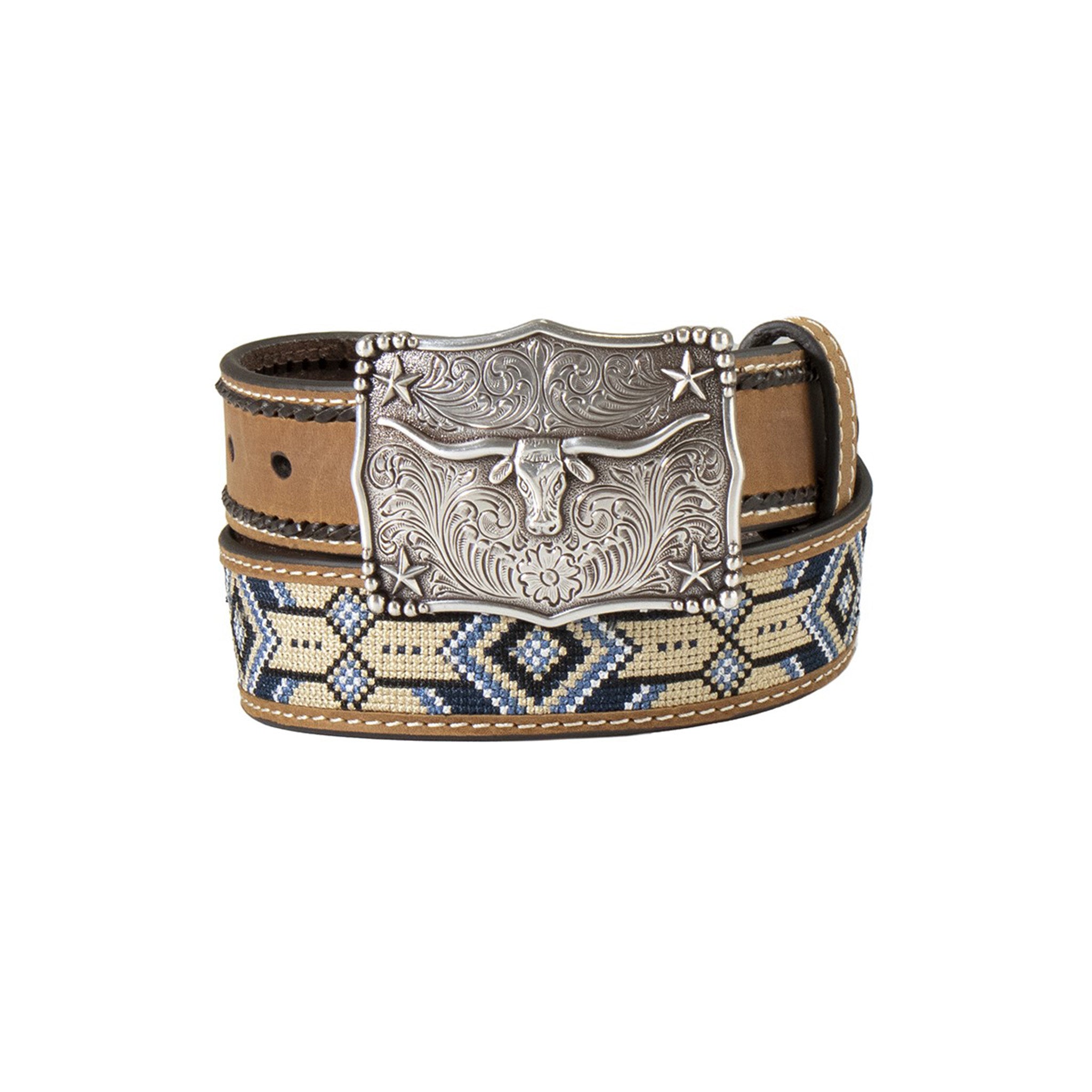 3D Western Style Boys' Longhorn Belt - Adjustable Cowboy Belt for Kids - Perfect for Rodeo, Cowboy Costume, and Western Themed Parties
