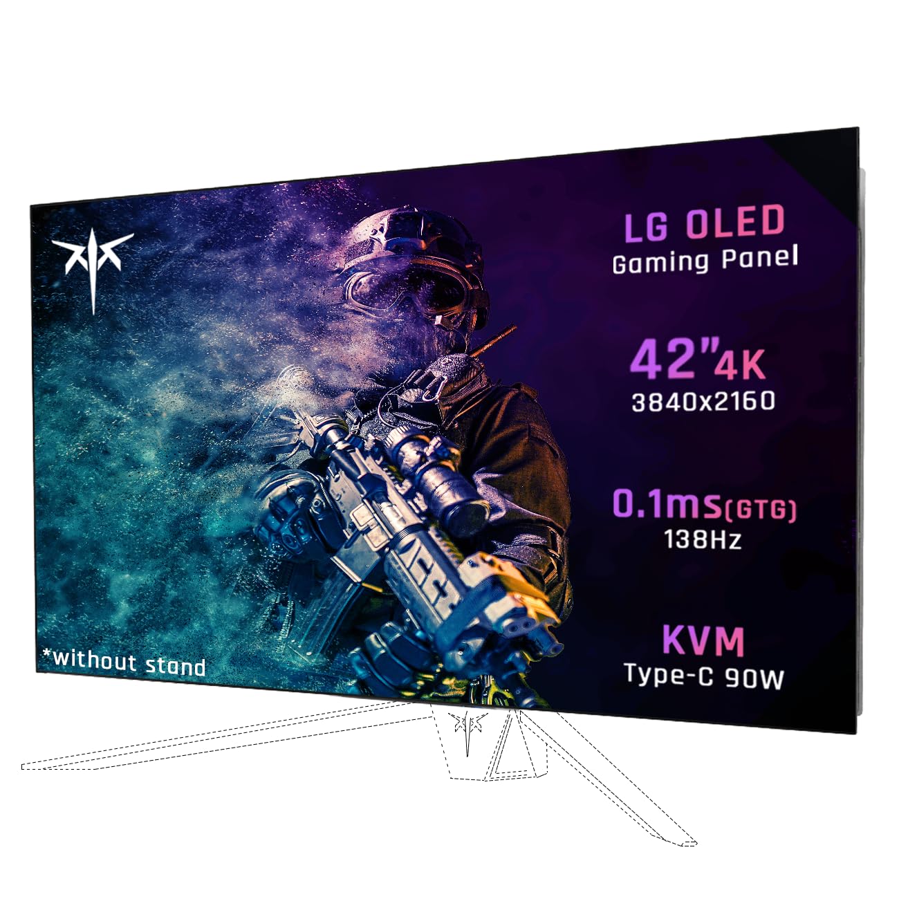 42 Inch 4K OLED Gaming Monitor - 3840x2160 UHD, 138Hz, 0.1ms Response, HDR, VESA Mount | DP1.4 & HDMI2.1 Ports, USB-C 90W Charging | Built-in Speakers | Perfect for PC, PS5, Xbox Gaming & Home Office Setup