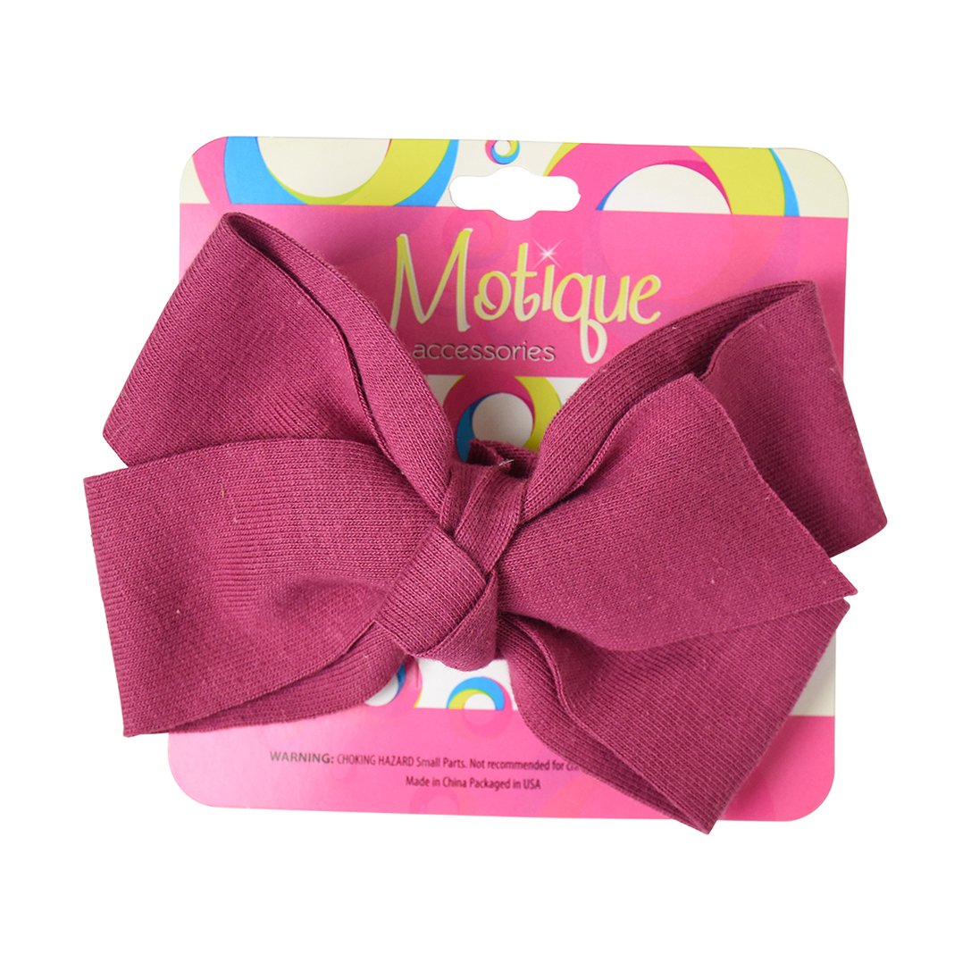 Plum 5 Inch Soft Cotton Hair Bow for Girls - Perfect for School, Parties, and Everyday Style