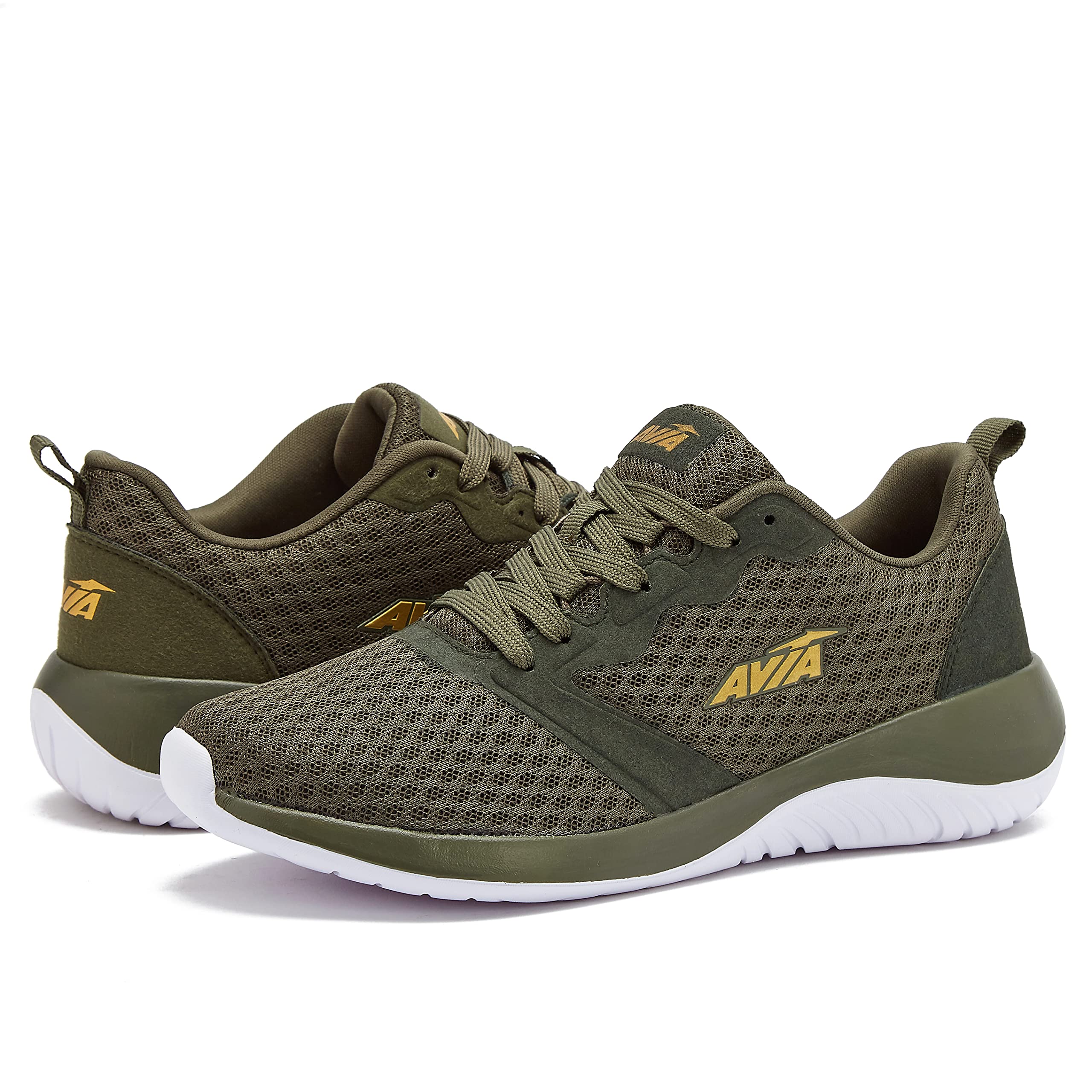 Avia Coast 2.0 Women's Lightweight Memory Foam Walking Shoes - Comfortable Sneakers for Walking, Travel & Work (Black, Olive Green, Blue) | Perfect for Daily Wear, Gym & Outdoor Activities