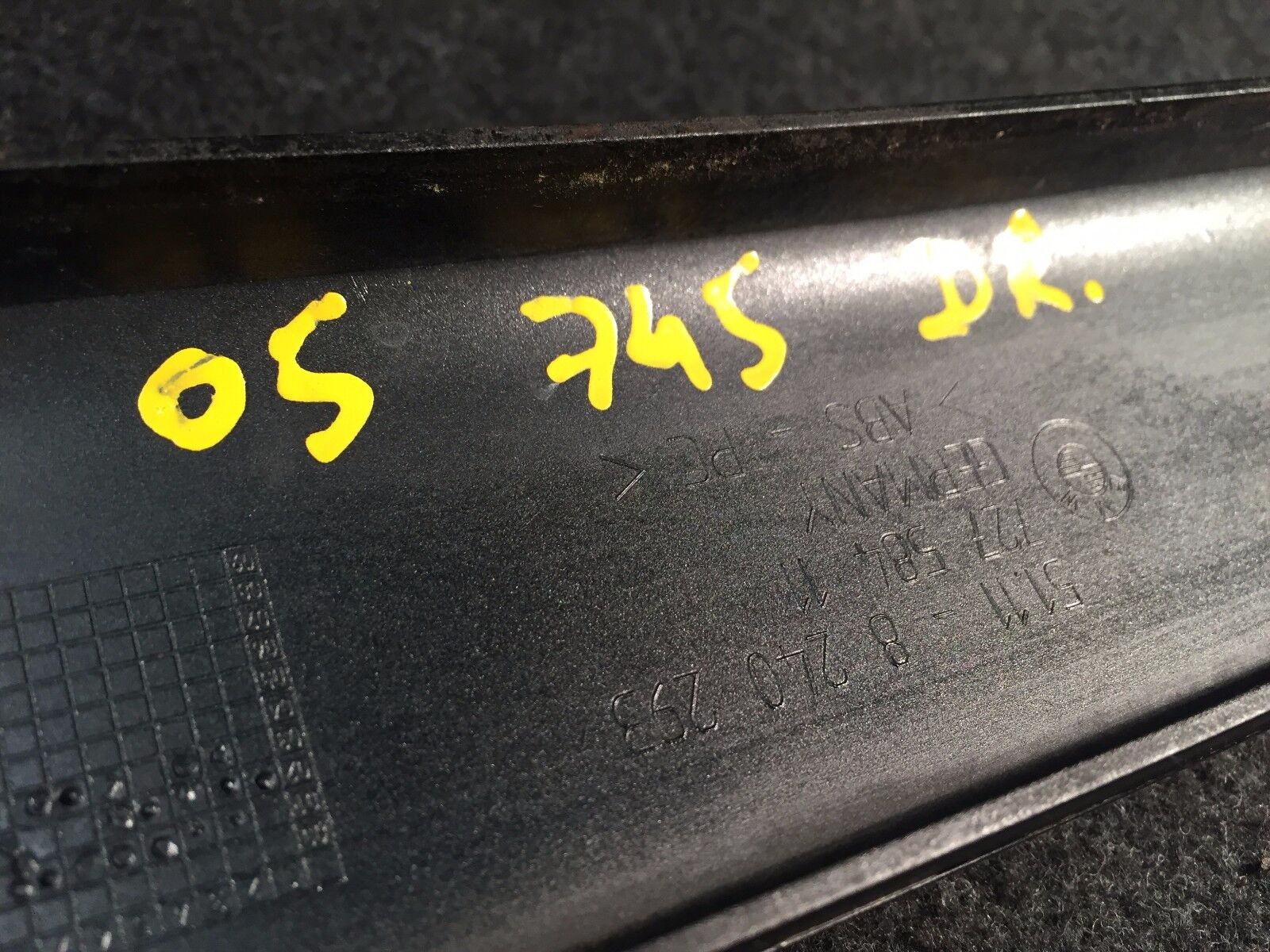 2002-2005 BMW 745i E65 Left Front Bumper Molding OEM Replacement Part - Perfect Fit for Driver Side Repair & Restoration