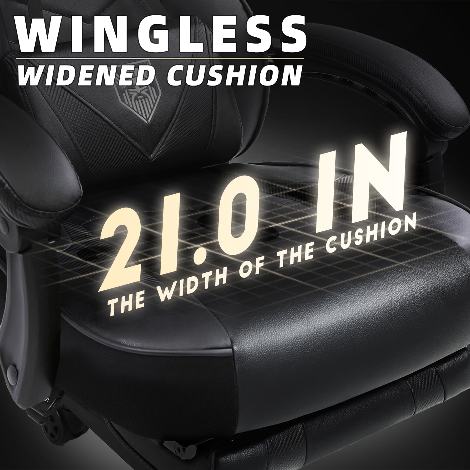 Vonesse Ergonomic Gaming Chair with Adjustable Footrest & Massage - High Back Reclining Computer Chair for Adults, Big and Tall - Black | Perfect for PC Gaming, Office Work & Home Entertainment