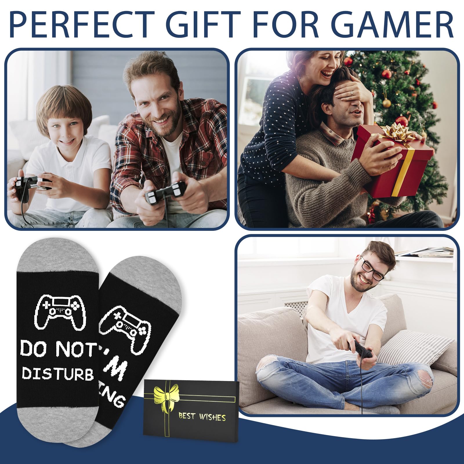 Funny Gaming Socks for Teen Boys & Men - 'Do Not Disturb I'm Gaming' Novelty Socks - Perfect Birthday Gifts for Gamers, Teenage Sons & Video Game Lovers - Great for Gaming Sessions, Lounge Wear & Gamer Gifts