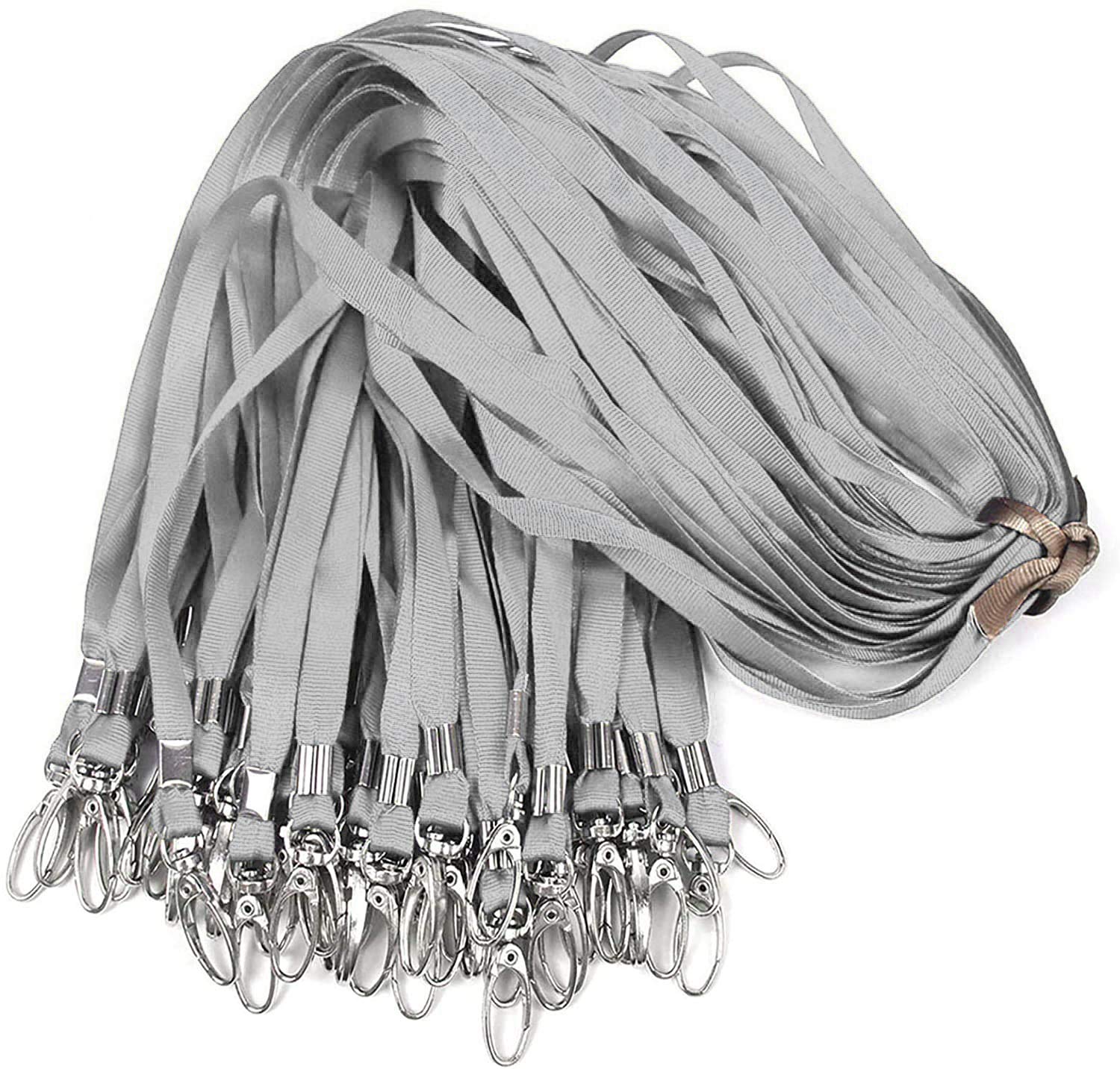 100Pcs Bulk Lanyards for ID Badges with Swivel Hooks - Office & Event Use