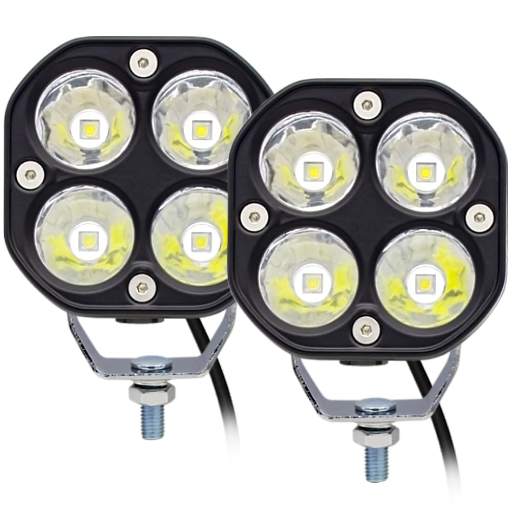STDYSUN 3 Inch 40W LED Offroad Driving Lights - Super Bright Waterproof Fog Light Pods (2PCS) for Cars, Trucks, ATV, UTV, Boats & Motorcycles - Perfect for Night Off-Roading, Work Lighting & Bumper Auxiliary Lights