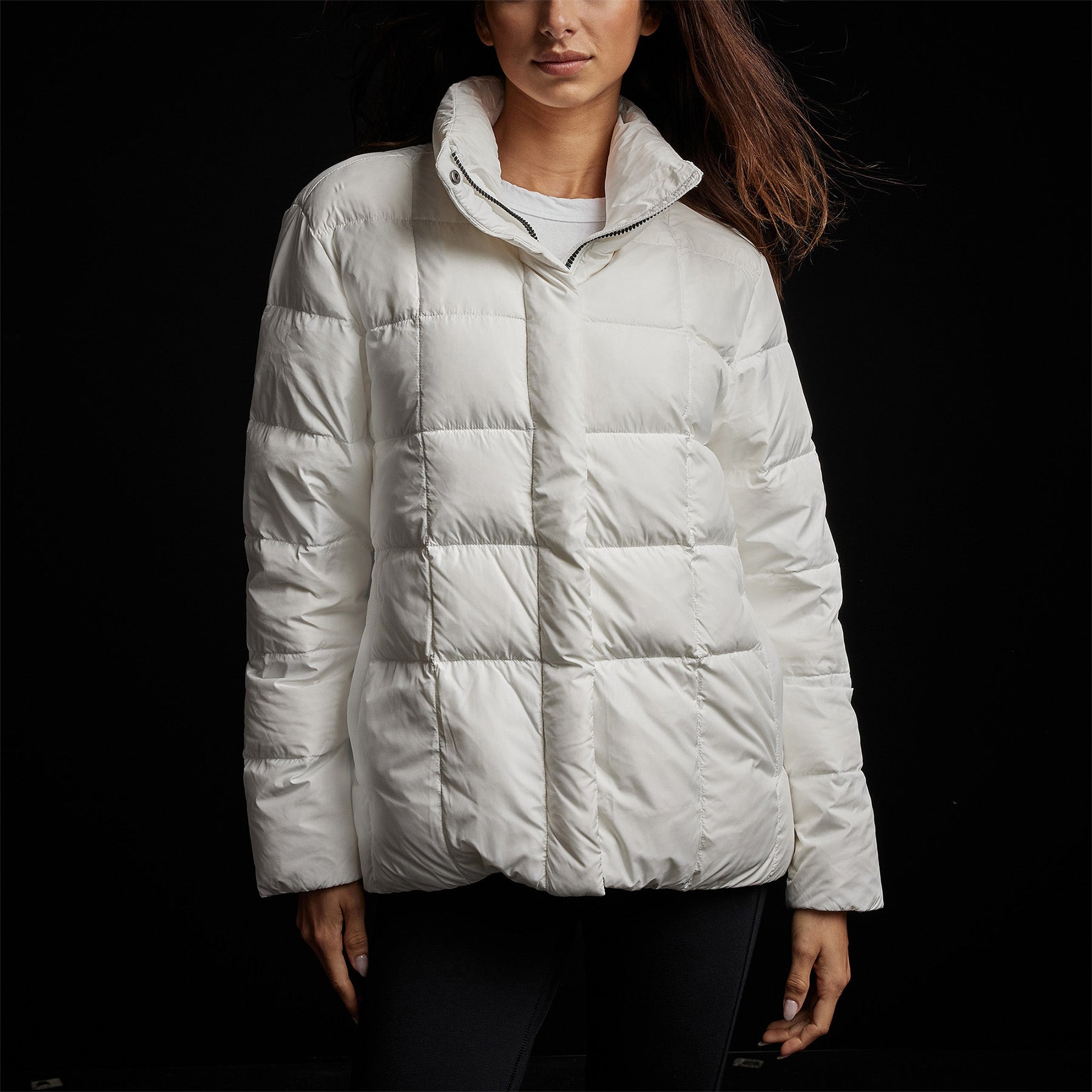 YOSEMITE Quilted Down Jacket for Women - Lightweight Winter Coat with Zip Front, Warm Puffer Jacket, Cloud White - Perfect for Outdoor Activities, Hiking & Casual Wear