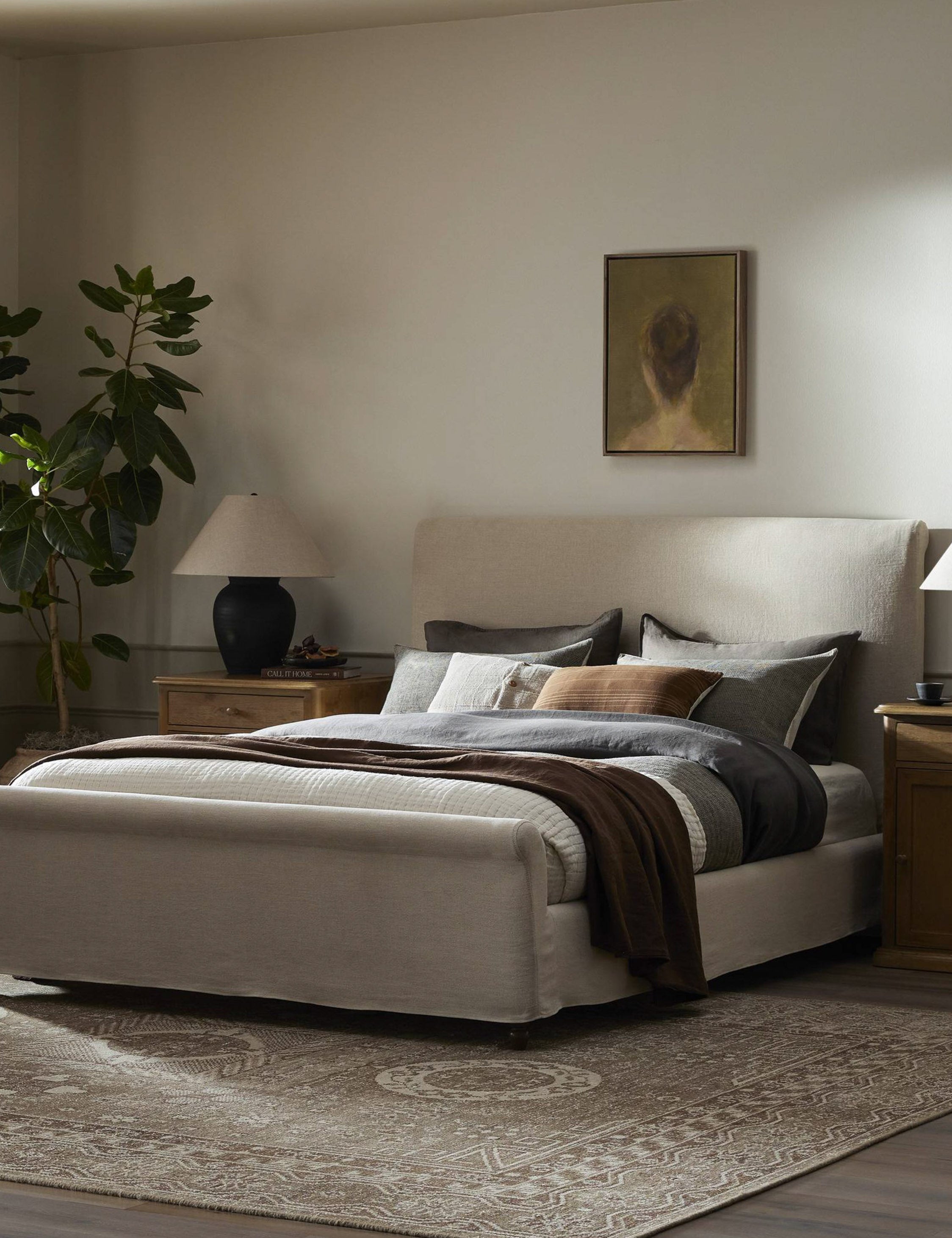 Dalia Slipcover Bed by Amber Lewis x Four Hands - Modern Upholstered Bed Frame for Bedroom Decor - Perfect for Master Bedroom, Guest Room & Cozy Home Styling