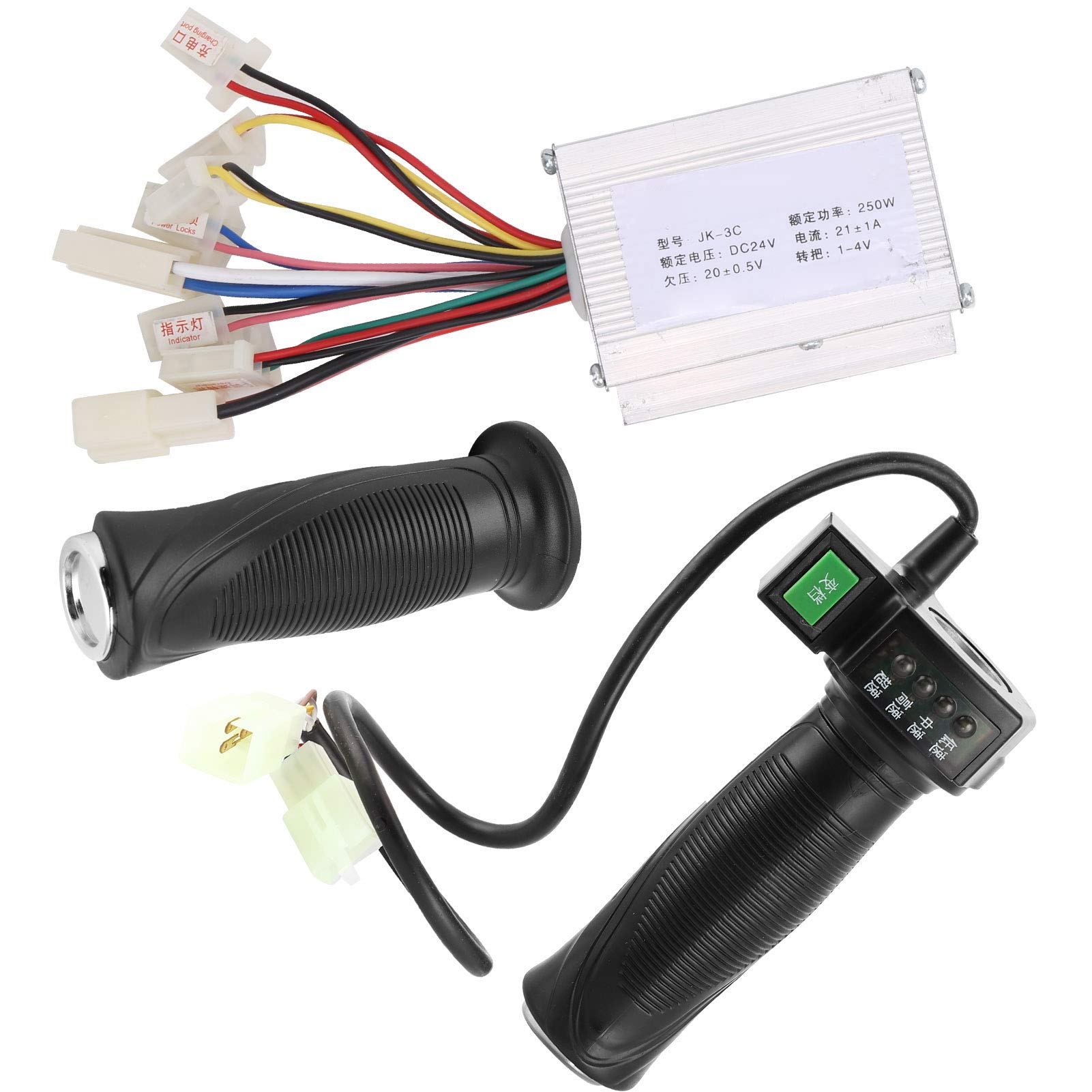 24V 250W Brushed Electric Scooter Controller Set with 4-Speed Throttle Grip - Compatible with E-Scooters, E-Bikes & Electric Tricycles | Portable Replacement Part for Smooth Commuting & Urban Mobility