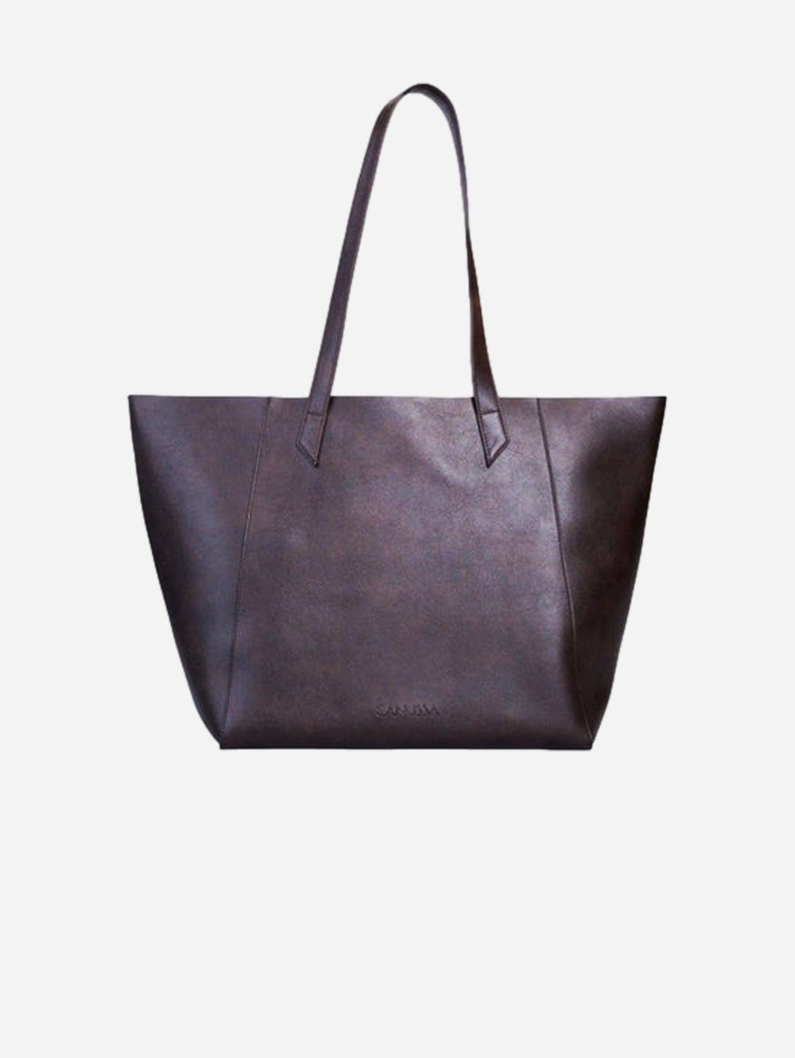 Totissimo Foldable Vegan Leather Tote Bag for Women - Eco-Friendly Brown Handbag for Work, Travel & Shopping | Lightweight & Spacious Purse