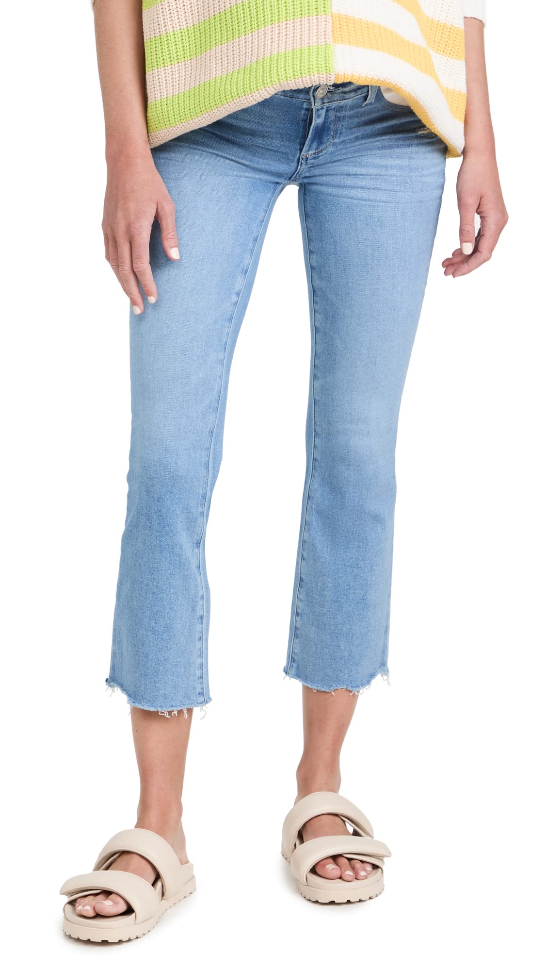 PAIGE Women's Maternity Colette Crop Flare Jeans - Stretchy Comfortable Pregnancy Denim for Everyday Wear | Perfect for Work, Casual Outings & Maternity Photos