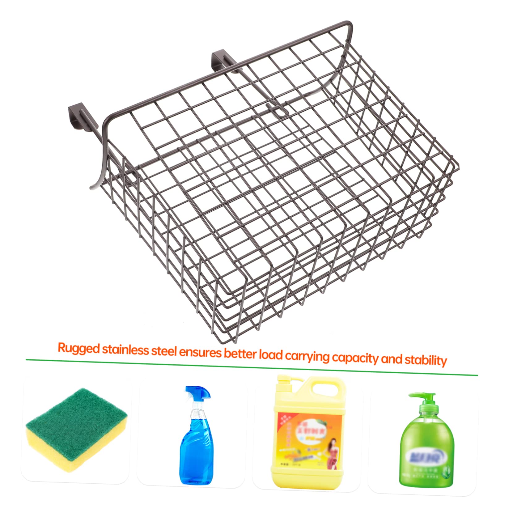1pc Iron Wire Hanging Basket for Kitchen - Cabinet Door Storage Organizer for Food, Vegetables & Spices | Space-Saving Home Organization Solution for Pantry, Cupboard & Small Spaces