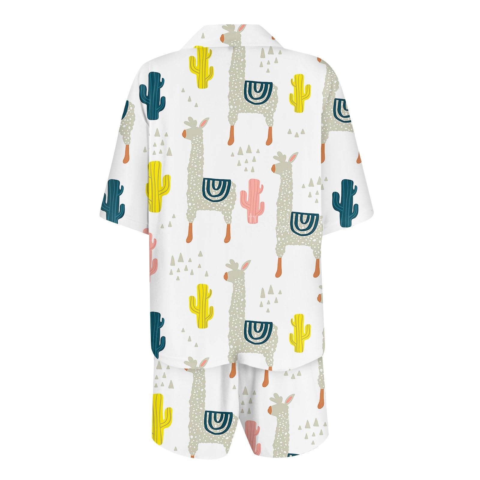 Women's Cute Animal Print Pajama Set - Soft Short Sleeve Top & Shorts Lounge Wear for Sleep & Relaxation | Perfect for Bedtime, Lounging at Home, and Sleepovers