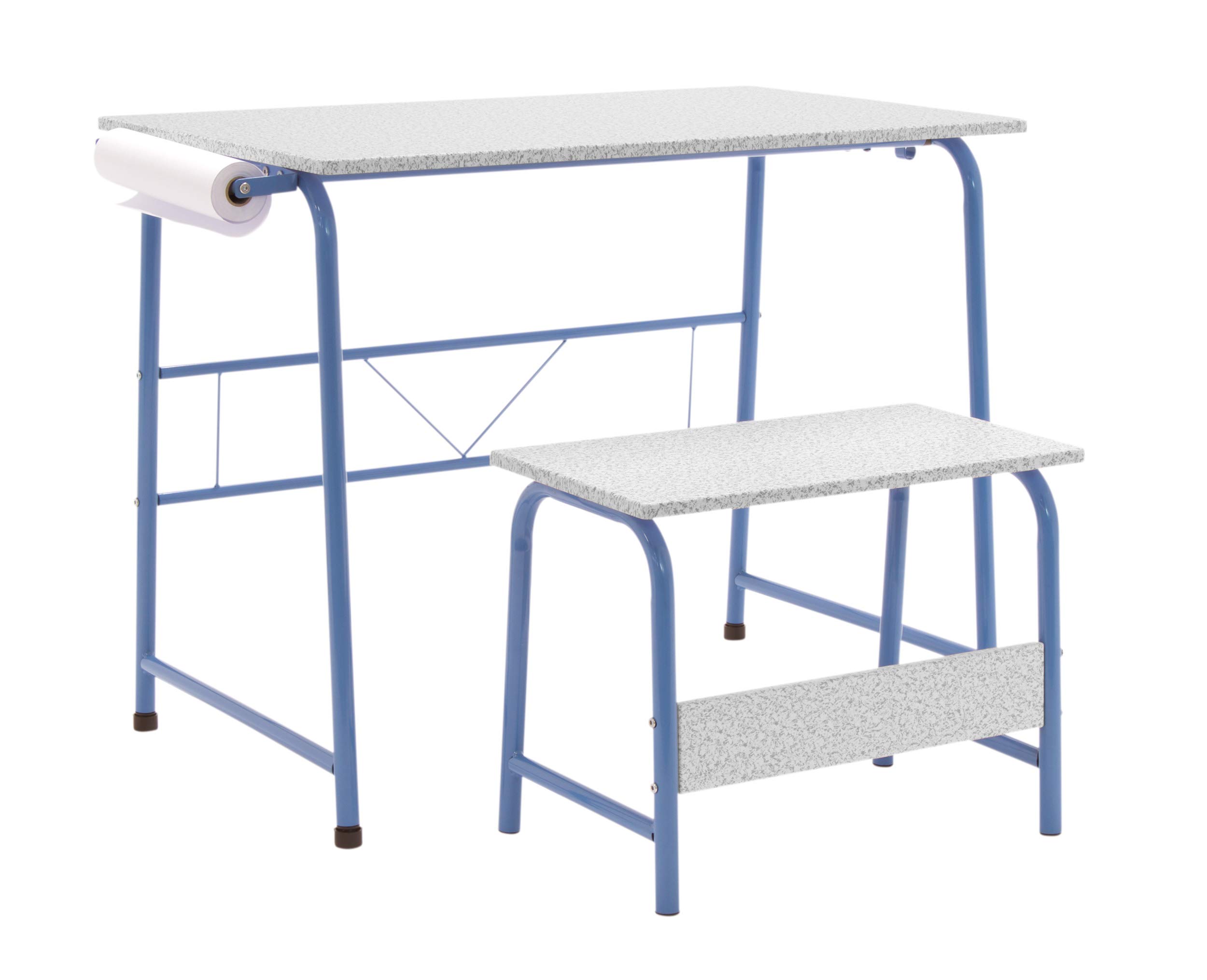 SD Studio Designs 55126 Craft Table Play Desk with Bench - Kids Art & Craft Station, Study Table for Children, Blue - Perfect for Home, Classroom & Playroom Activities