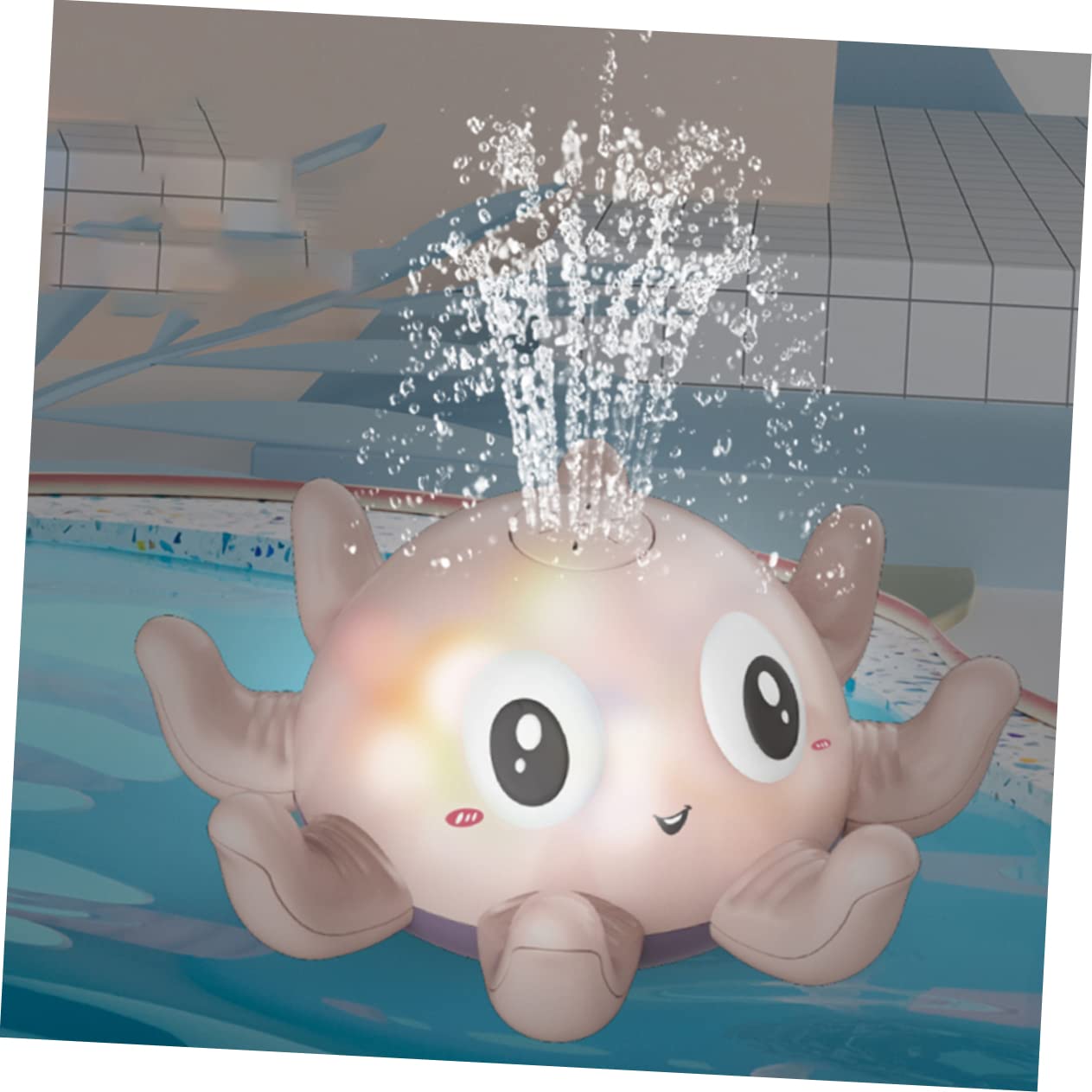 VICASKY 3-Pack Glow in The Dark Octopus Water Spray Toys - Fun Pool, Bathtub & Beach Splash Toys for Kids, Outdoor Summer Water Play (Pink)