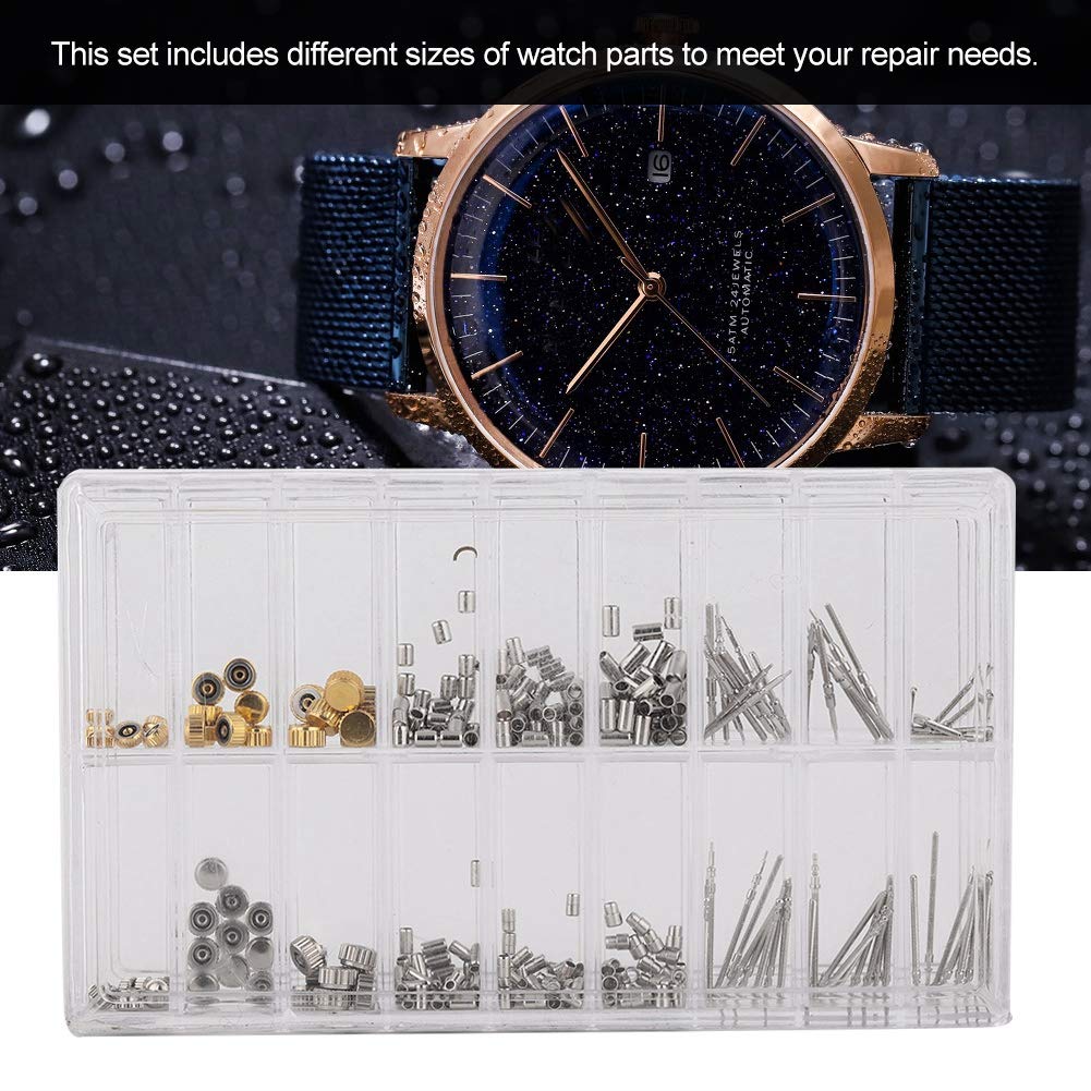 Professional Watch Stem & Crown Repair Kit - Replacement Watch Parts & Tools for Watchmakers - Watch Crown Tube, Stem Extractor & Repair Accessories - Perfect for Watch Repair, Maintenance & DIY Projects