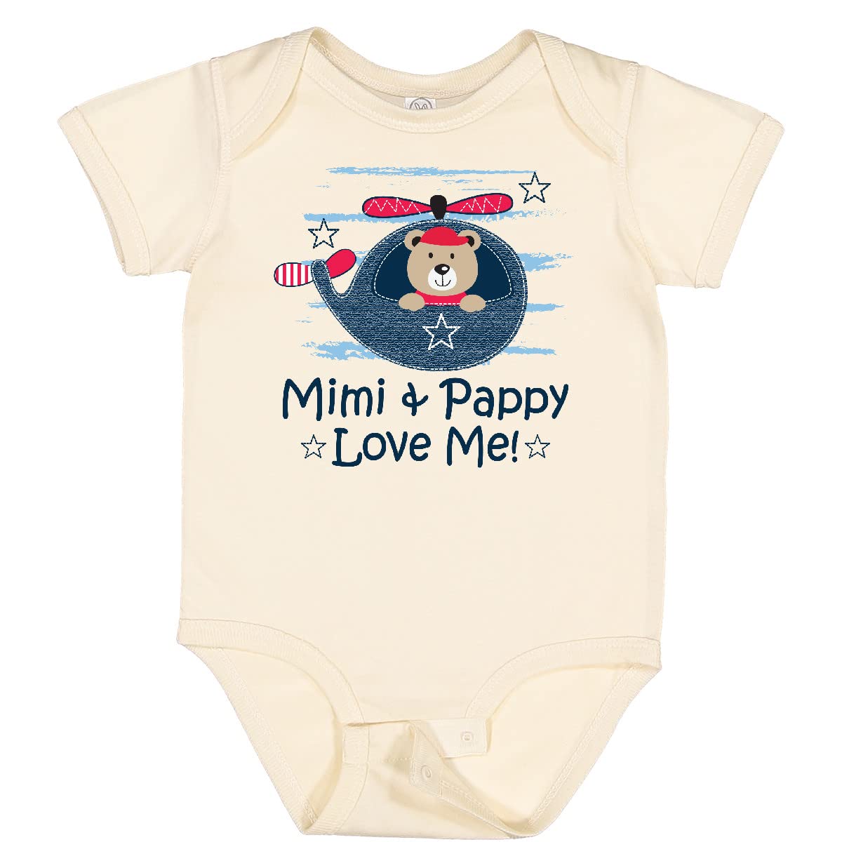 Inktastic Mimi and Pappy Love Me Baby Boy Bodysuit - Soft Cotton Onesie for Newborns & Infants - Perfect for Family Photos, Holidays & Everyday Wear