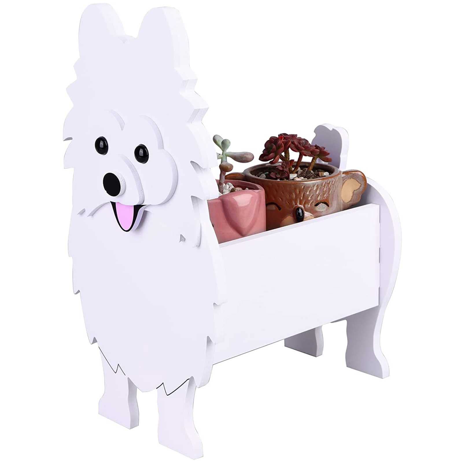 Cute PVC Dog Planter Pots - Cartoon Pet Pomeranian Flower Pot for Succulents, Cactus & Air Plants | Indoor/Outdoor Garden Decor, Home Office Desk Decor Gift Idea