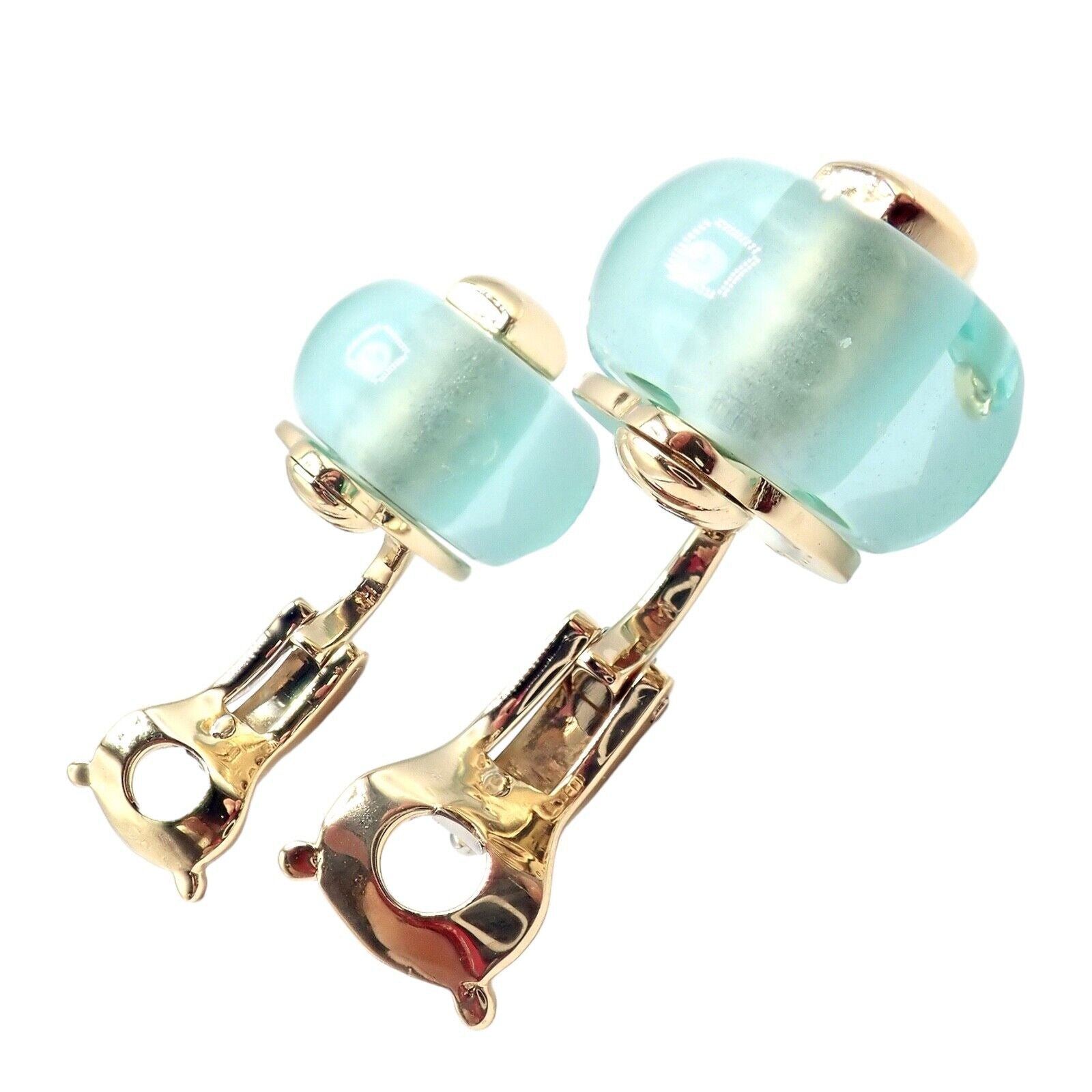 Authentic Vintage Marina B 18k Yellow Gold Pneu Crystal Earrings - Luxury Jewelry for Women, Perfect for Parties, Weddings & Special Occasions