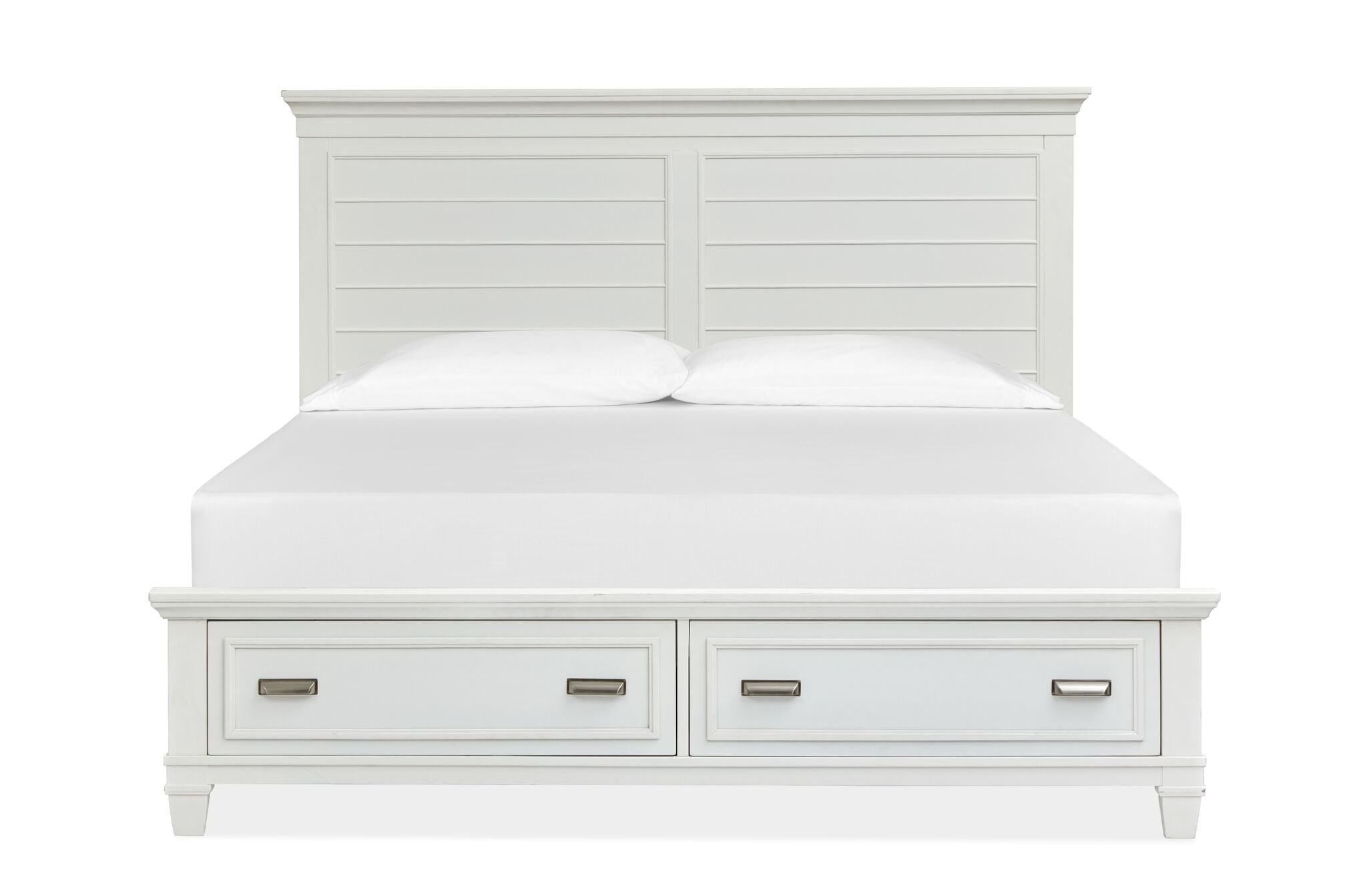 Charleston 3-Piece King Size Storage Bed in Dove White - Modern Bedroom Furniture with Underbed Drawers for Space Saving Storage