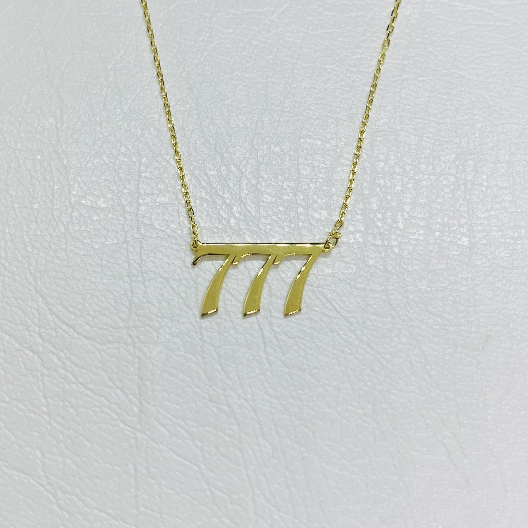14K Solid Gold Angel Number Necklace - Personalized Birth Year Jewelry Gift for Women, Birthday & Special Occasions