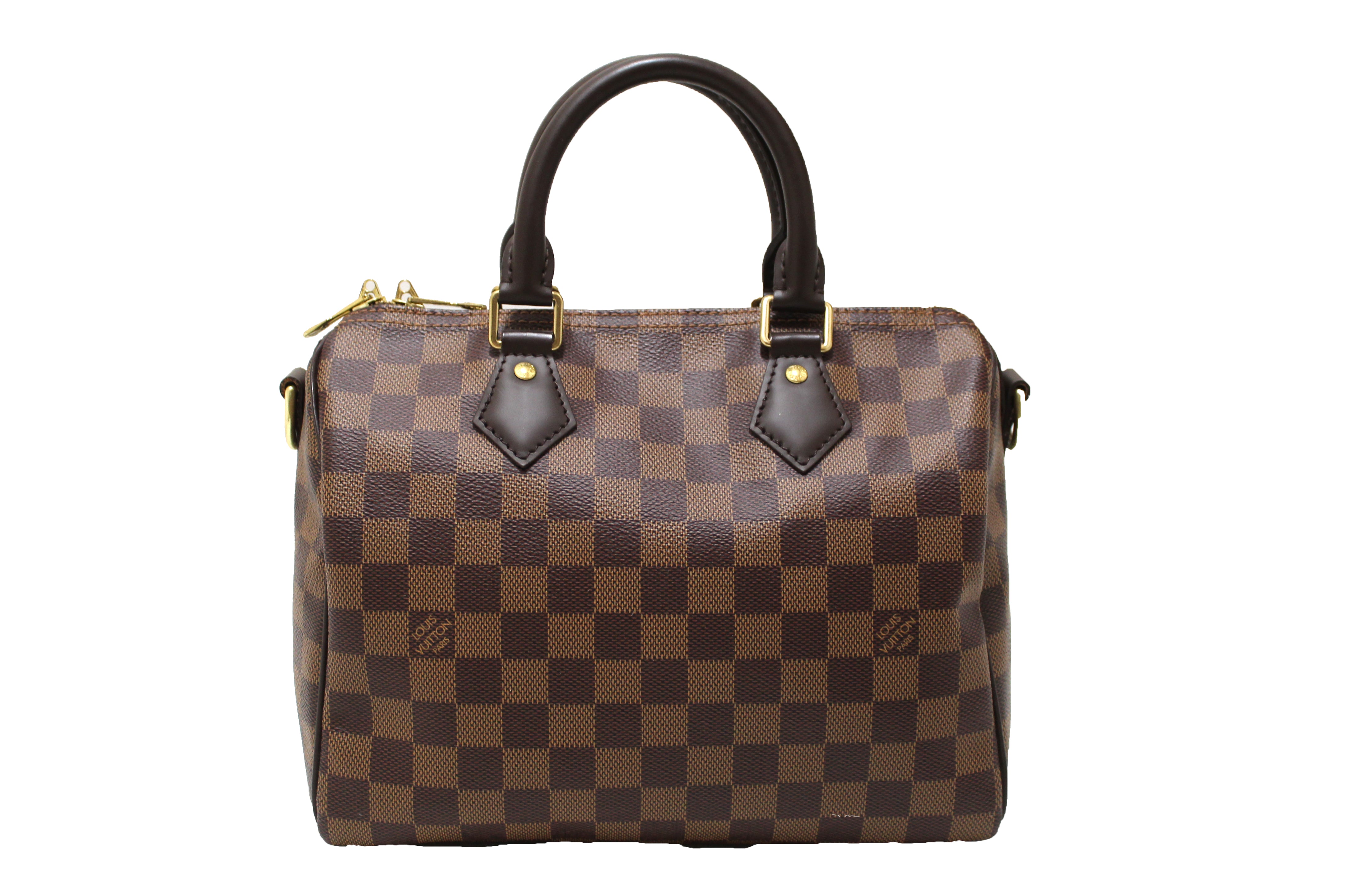 Authentic Louis Vuitton Damier Ebene Speedy 25 Bandouliere Crossbody Bag - Luxury Handbag for Women, Perfect for Work, Travel & Everyday Use