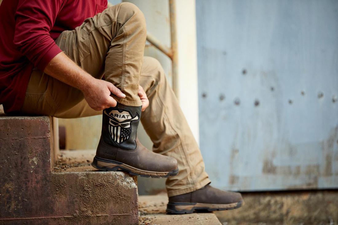 Rebar Flex VentTEK Incognito Composite Toe Western Work Boot - Durable & Comfortable for Construction, Ranch Work & Outdoor Labor - Iron Coffee Brown