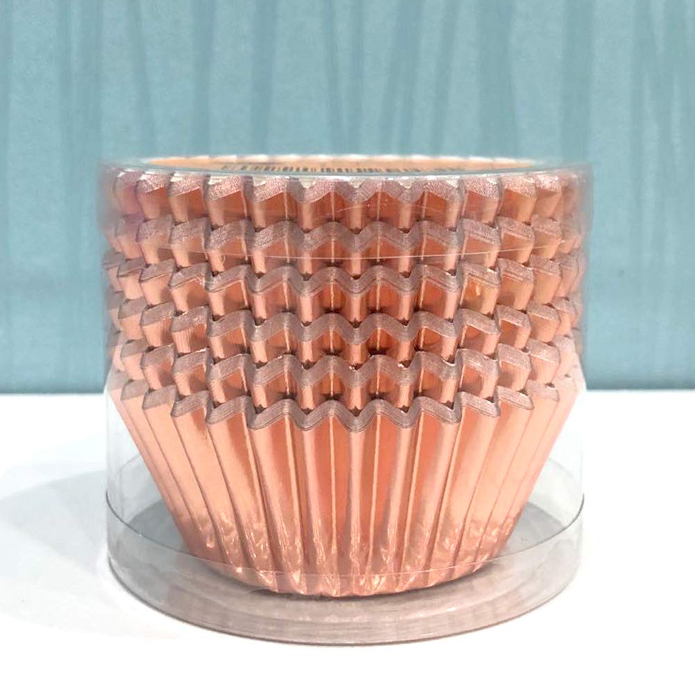 Premium Sweet Rose Gold Foil Cupcake Liners - 120 Count Standard Baking Cups for Weddings, Birthday Parties, Baby Showers & Special Events - Elegant Dessert Decorations for Professional Bakers & Home Baking