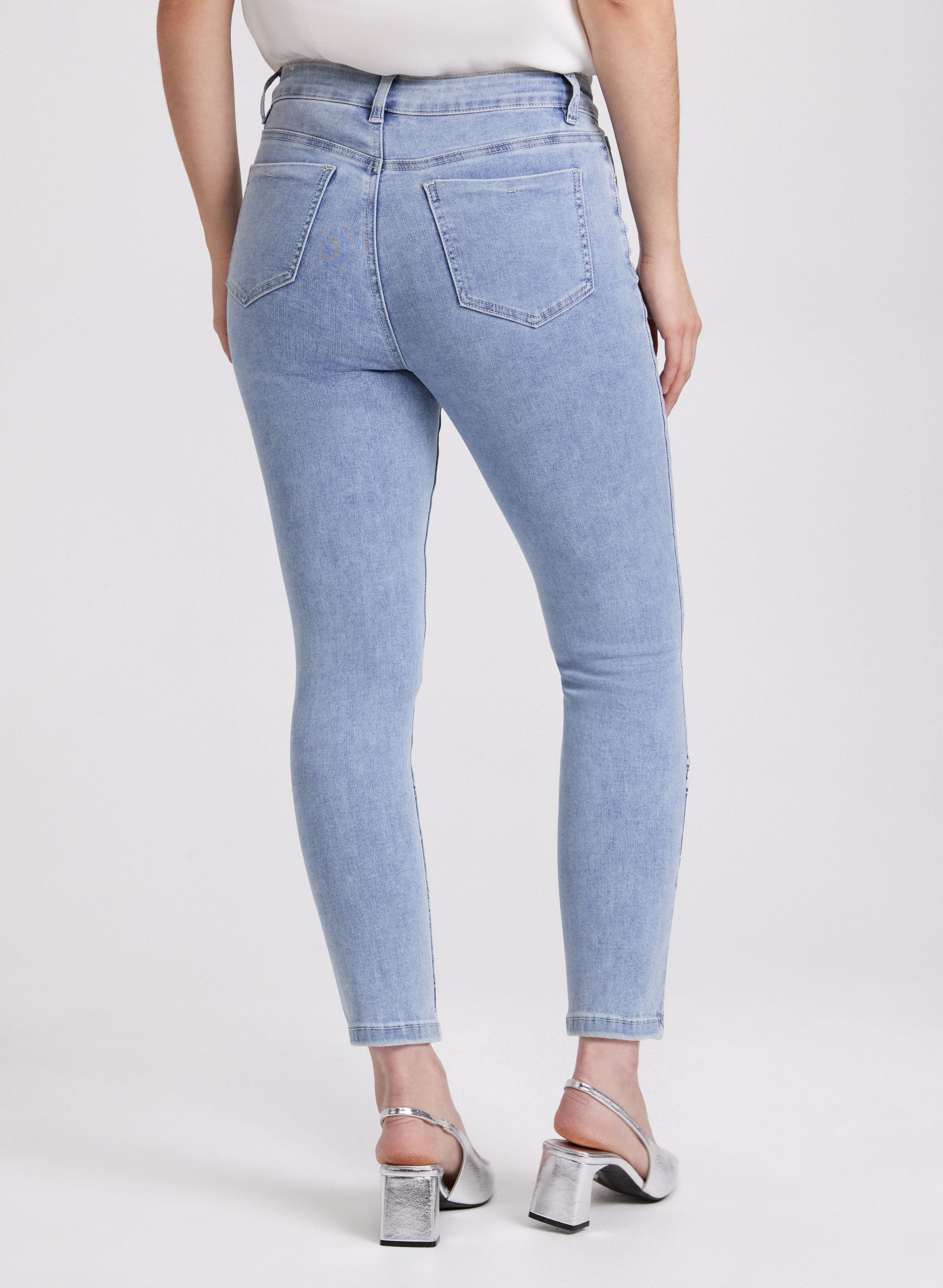 Embroidered Slim Fit Jeans for Women - High Waisted Stretch Denim Pants - Perfect for Casual Outfits, Work & Date Nights