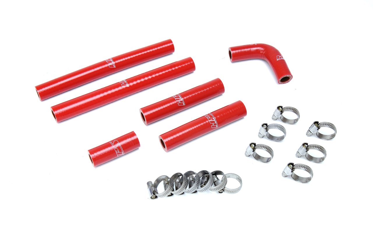 HPS 57-1638-RED Red Silicone Rear Heater Hose Kit Coolant Replacement - 1 Pack - High Temperature Resistant for Car Engine Cooling System - Perfect for Ford, Chevy, Dodge & More