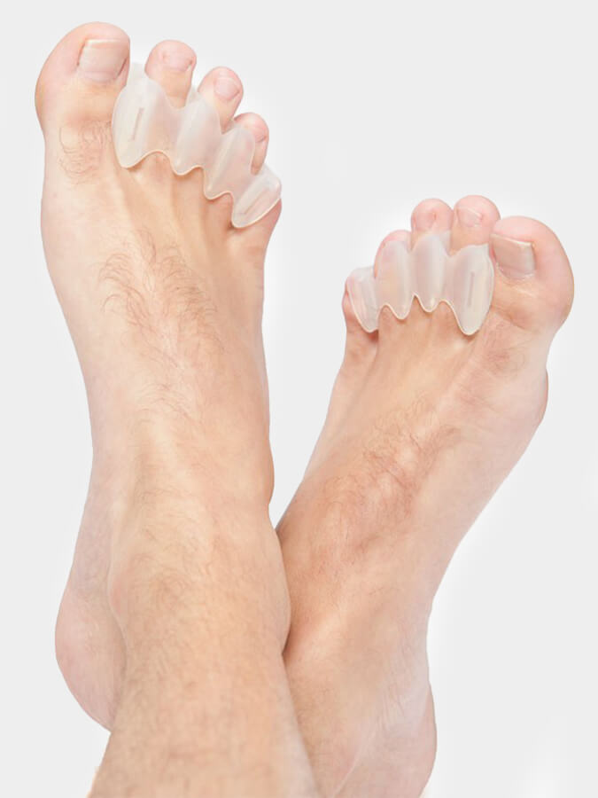 Correct Toes Alignment Toe Spacers - Natural Foot Pain Relief & Bunion Corrector for Barefoot Shoes, Yoga & Running - Improve Posture & Comfort