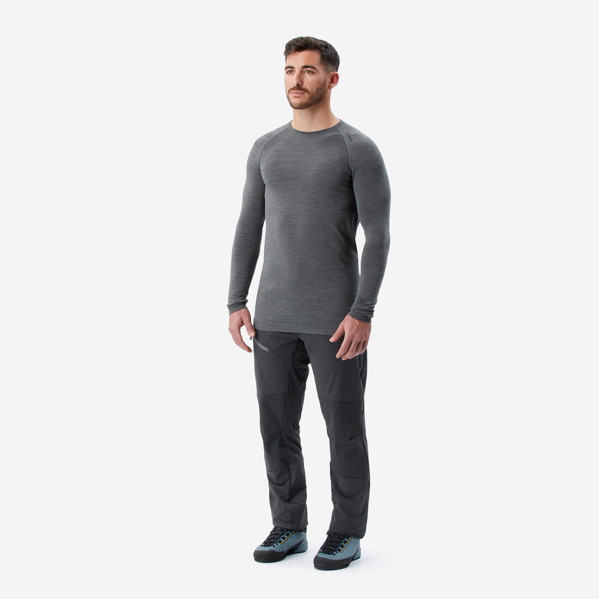 Simond Men's Alpinism Seamless Merino Wool Base Layer Long Sleeve Shirt - Warm & Breathable for Hiking, Climbing & Winter Outdoor Activities
