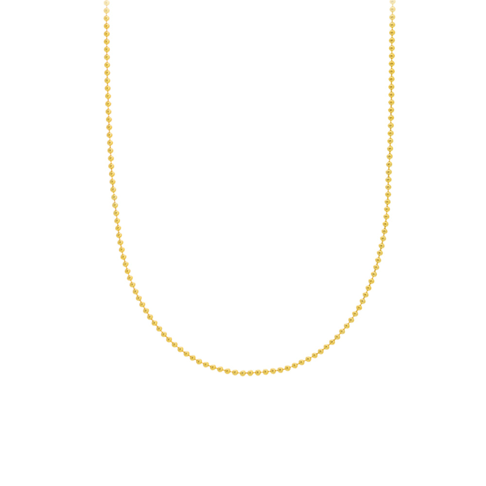 14K Gold Bead Chain Necklace 18 Inch - Dainty Layering Necklace for Women, Minimalist Jewelry Gift for Her - Perfect for Everyday Wear, Date Nights & Special Occasions